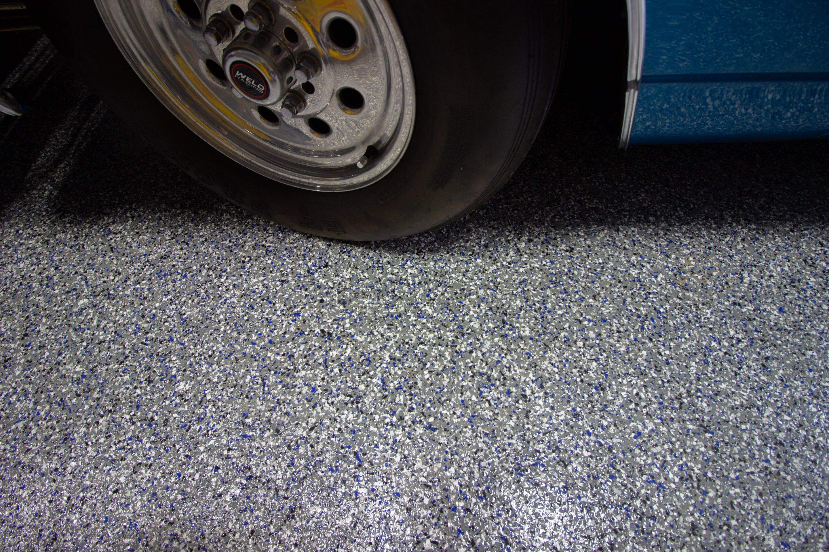 Garage Floor using Galaxy Blue by Your1DayFloor.com