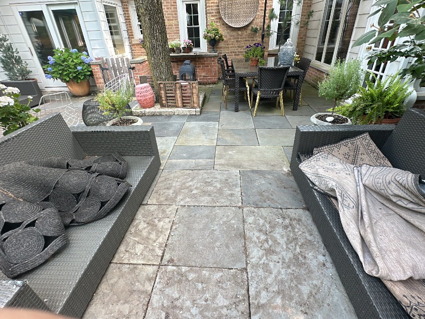 natural stone cleaning using Algaecide, soft wash soap by Northern Power Washing LLC.