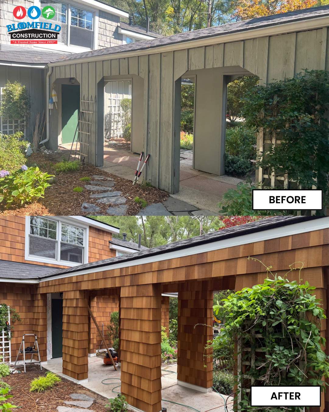 Cedar Siding Replacement  by Bloomfield Construction & Restoration