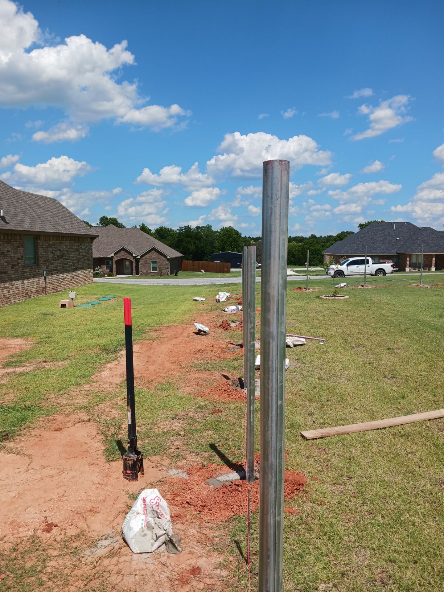 Cedar Fence using Metal Poles by Clays Services Inc