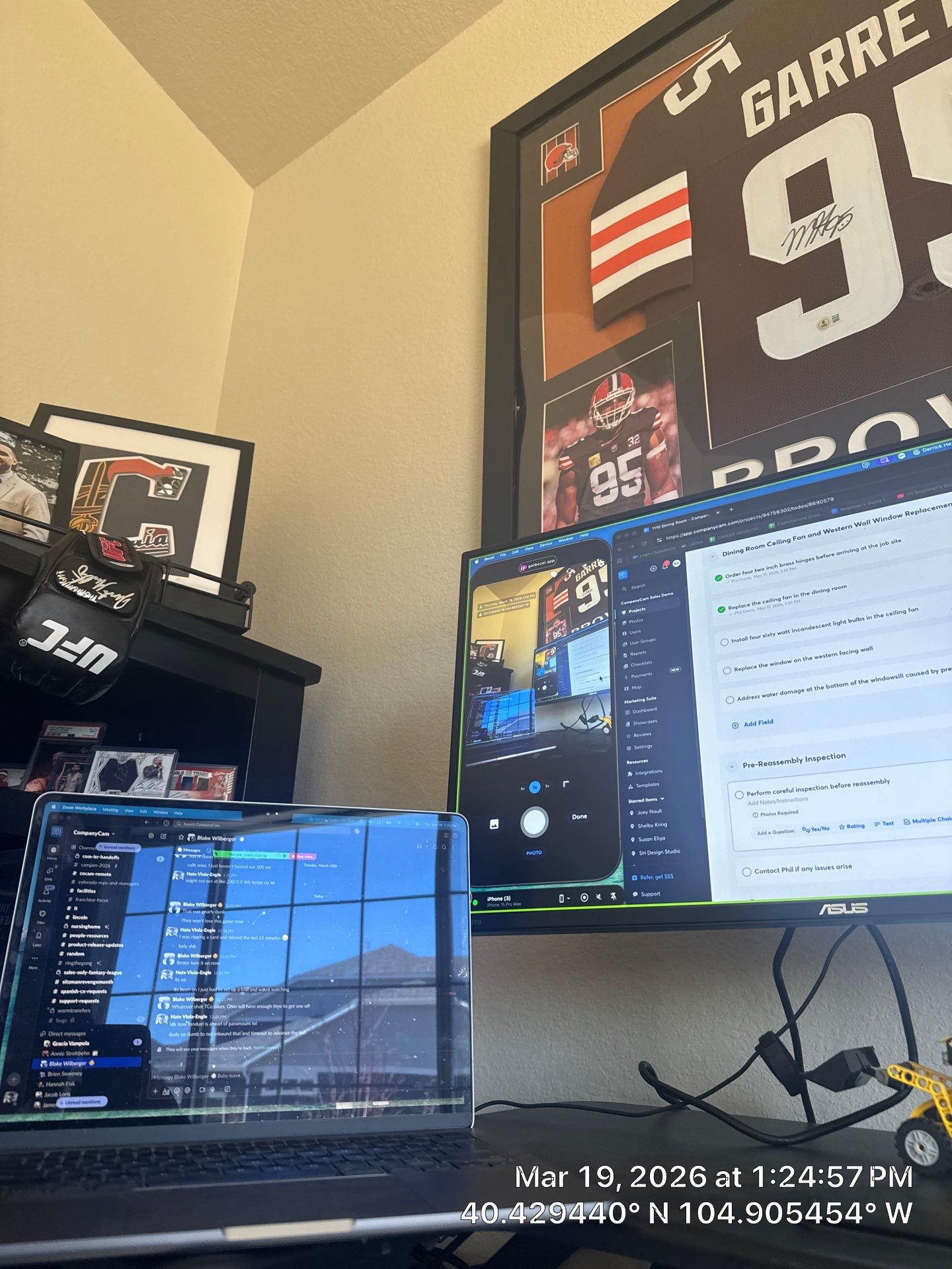 Home Office Setup with Dual Monitor Workstation in Windsor, CO by CompanyCam Sales Demo