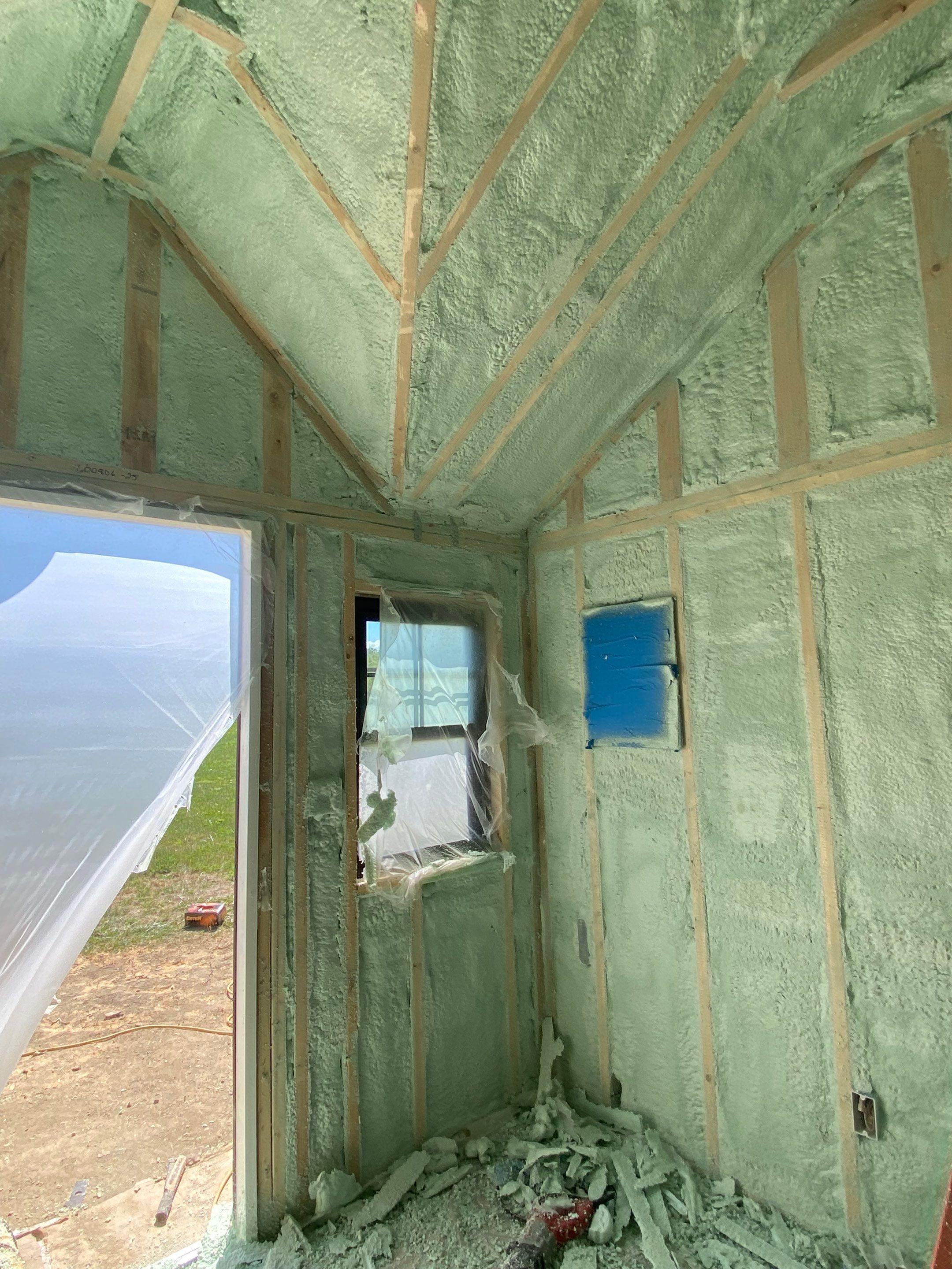 Exterior Walls using Closed Cell Spray Foam by NYS Foam & Energy