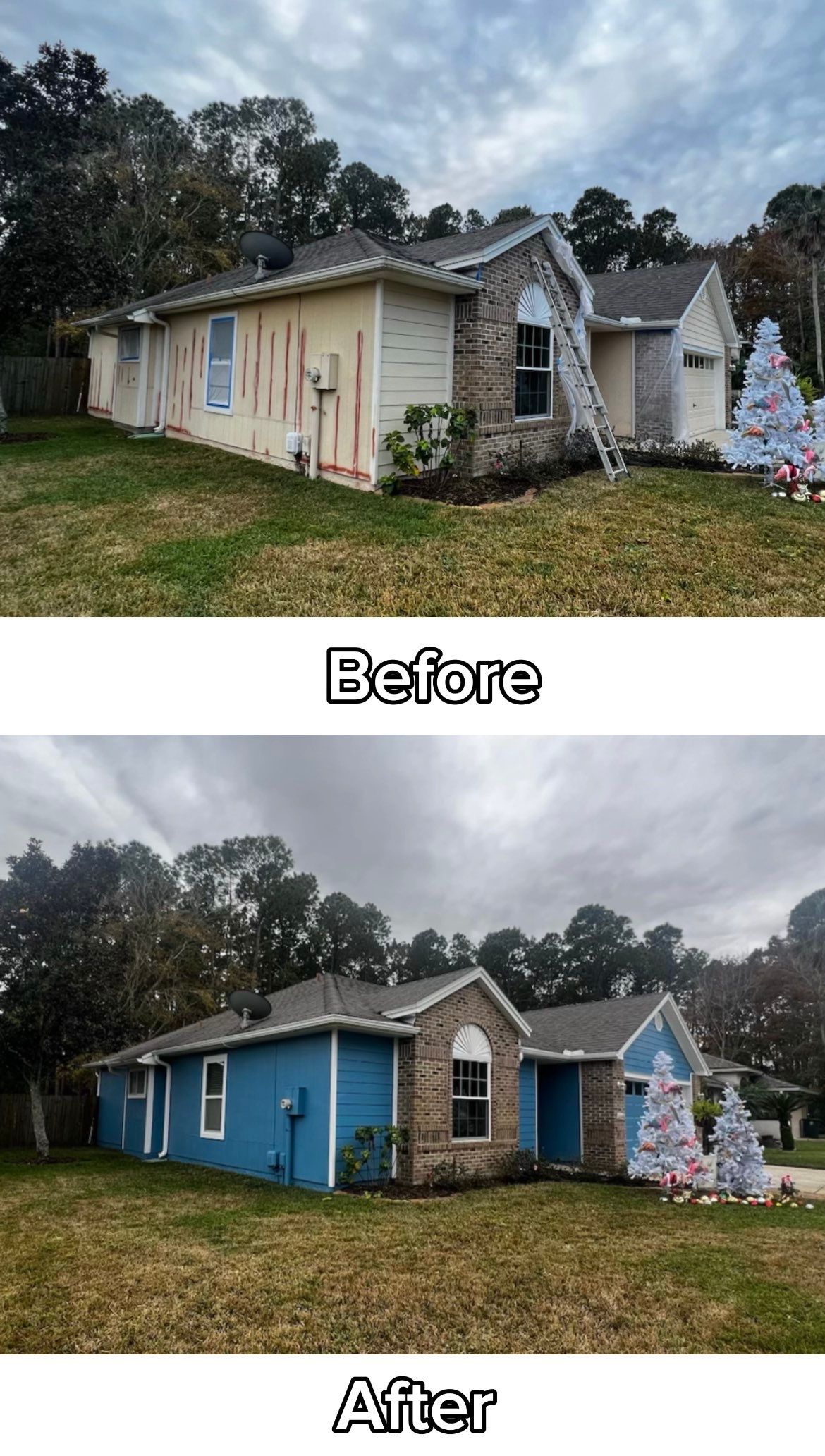 Jacksonville FL 32224 - Before and After Exterior Wood Repairs Project by A New Leaf Painting, LLC
