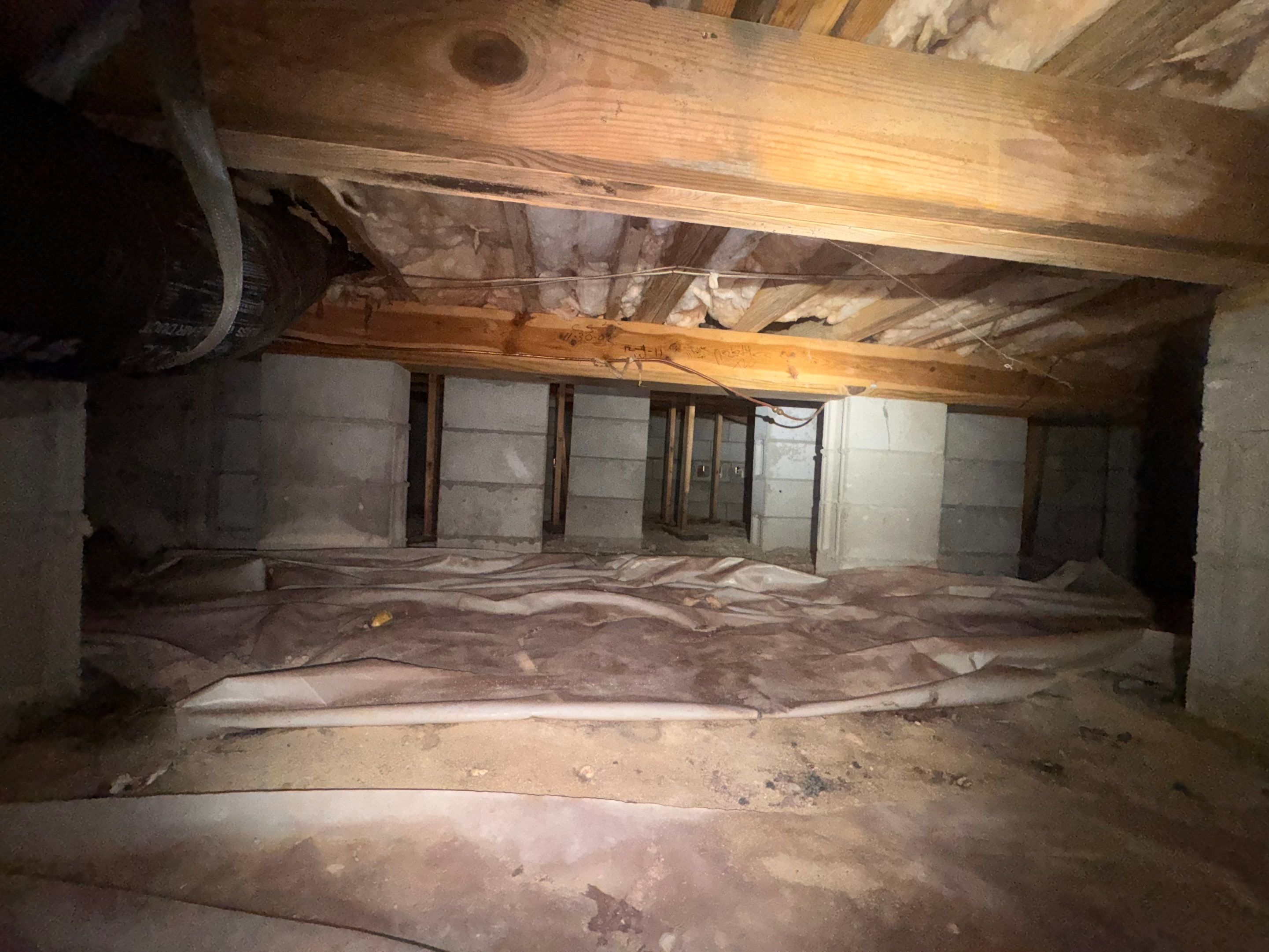 Moisture Barrier, Mold Clean, Structural Repair, Dehumidifier, R19 Insulation. by Impact Crawlspace
