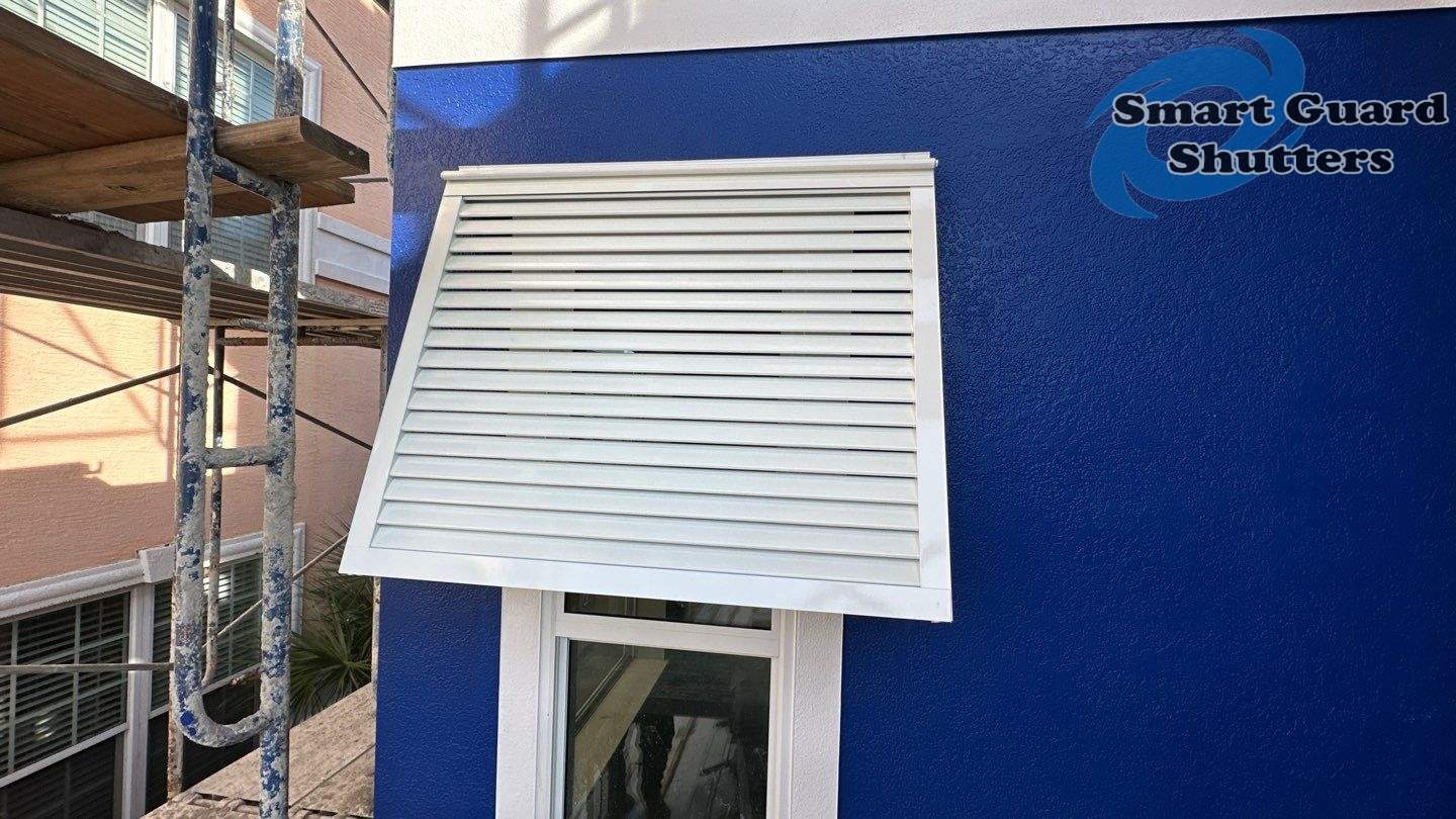 Decorative Bahamas in Traffic White by Smart Guard Shutters