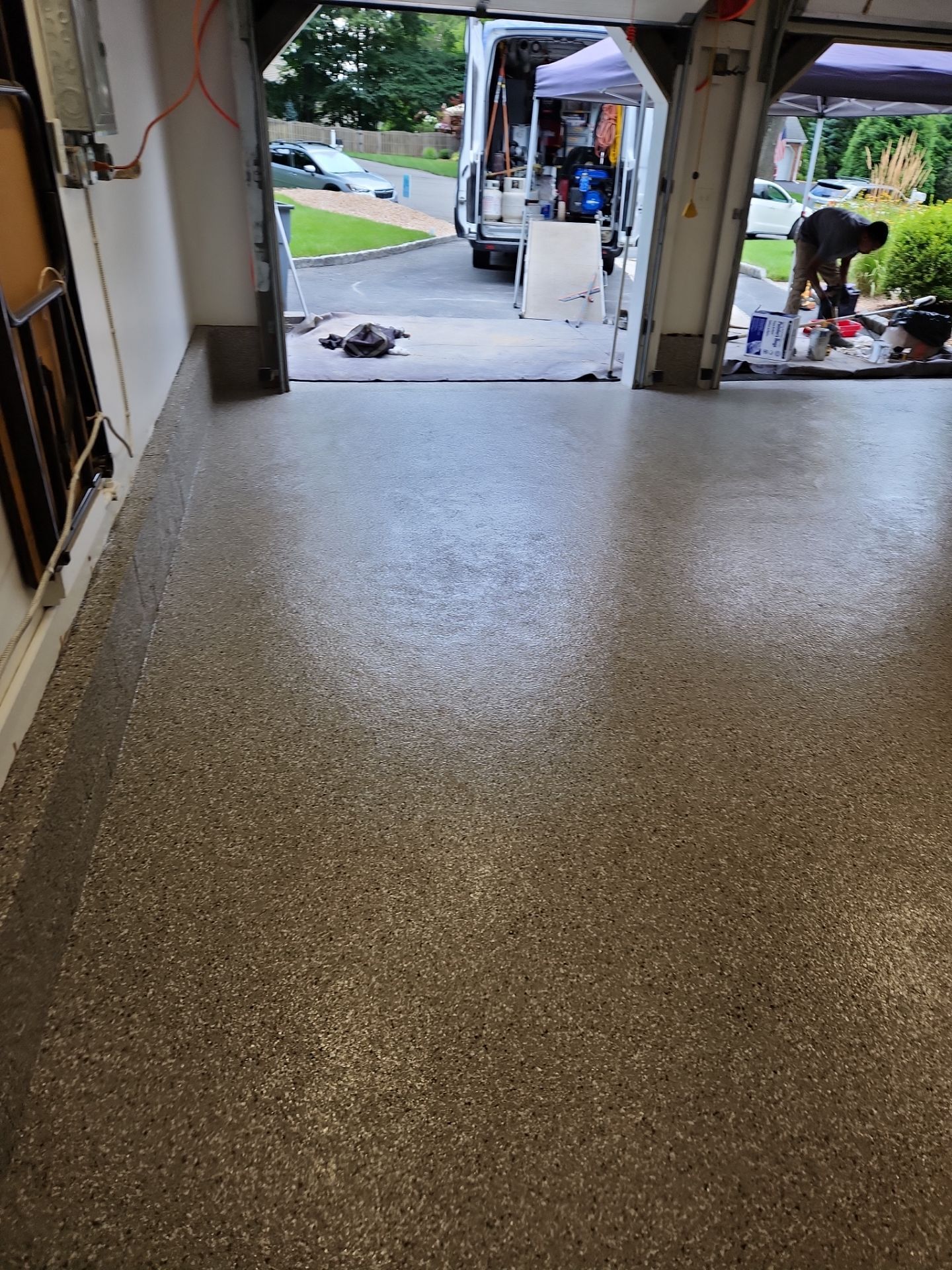Garage Floor Coating and Crack Repair in Ramsey, New Jersey by Spectrum Painting, LLC