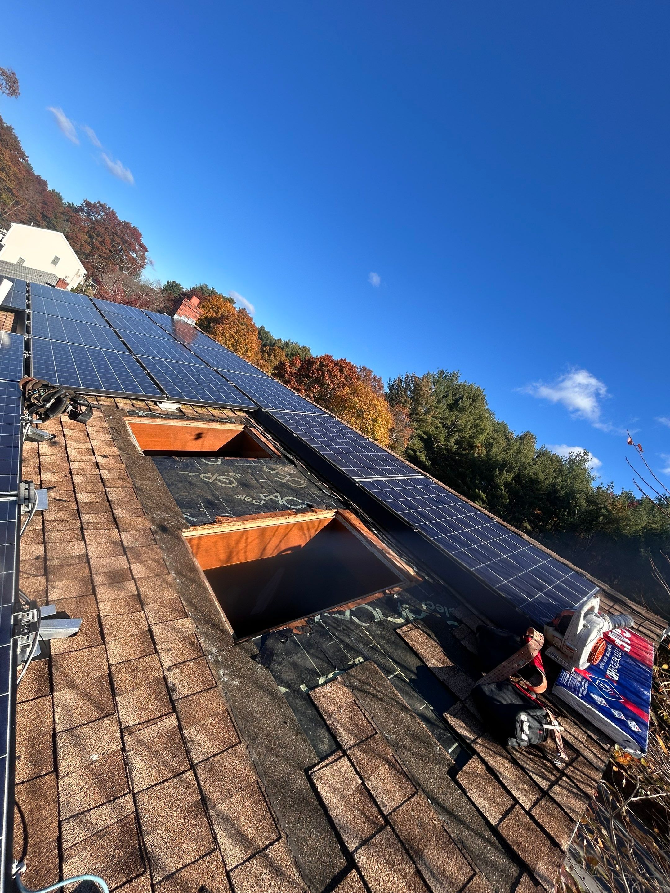 Tewksbury Dual Skylight Replacement with Solar Shades by Mighty Dog Roofing of Greater Middlesex County