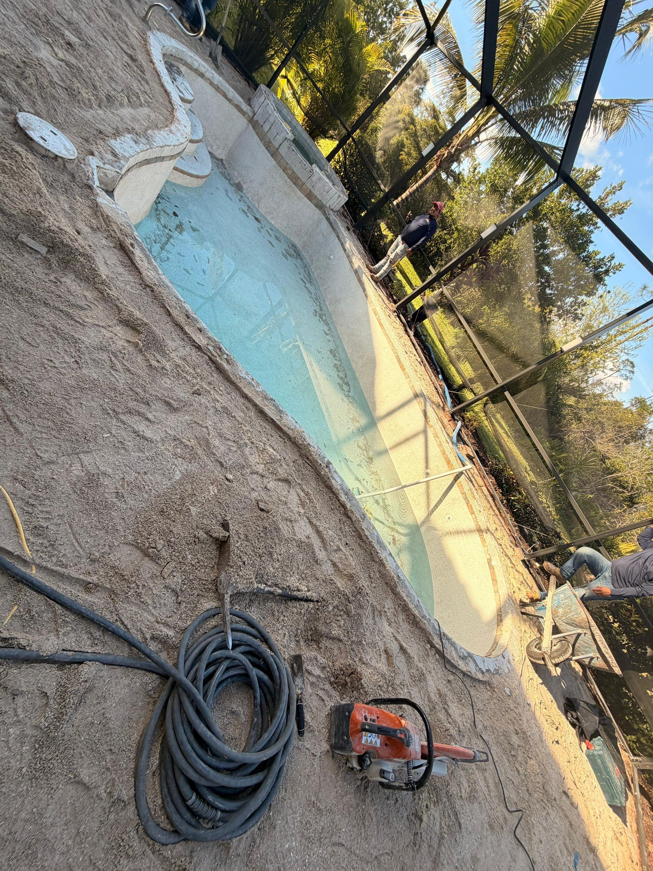 Pool Deck Renovation | Pool Coping & Tile Upgrade | Textured Marble Natural Stone - Bonita National Golf & Country Club by Old Town Pavers Llc