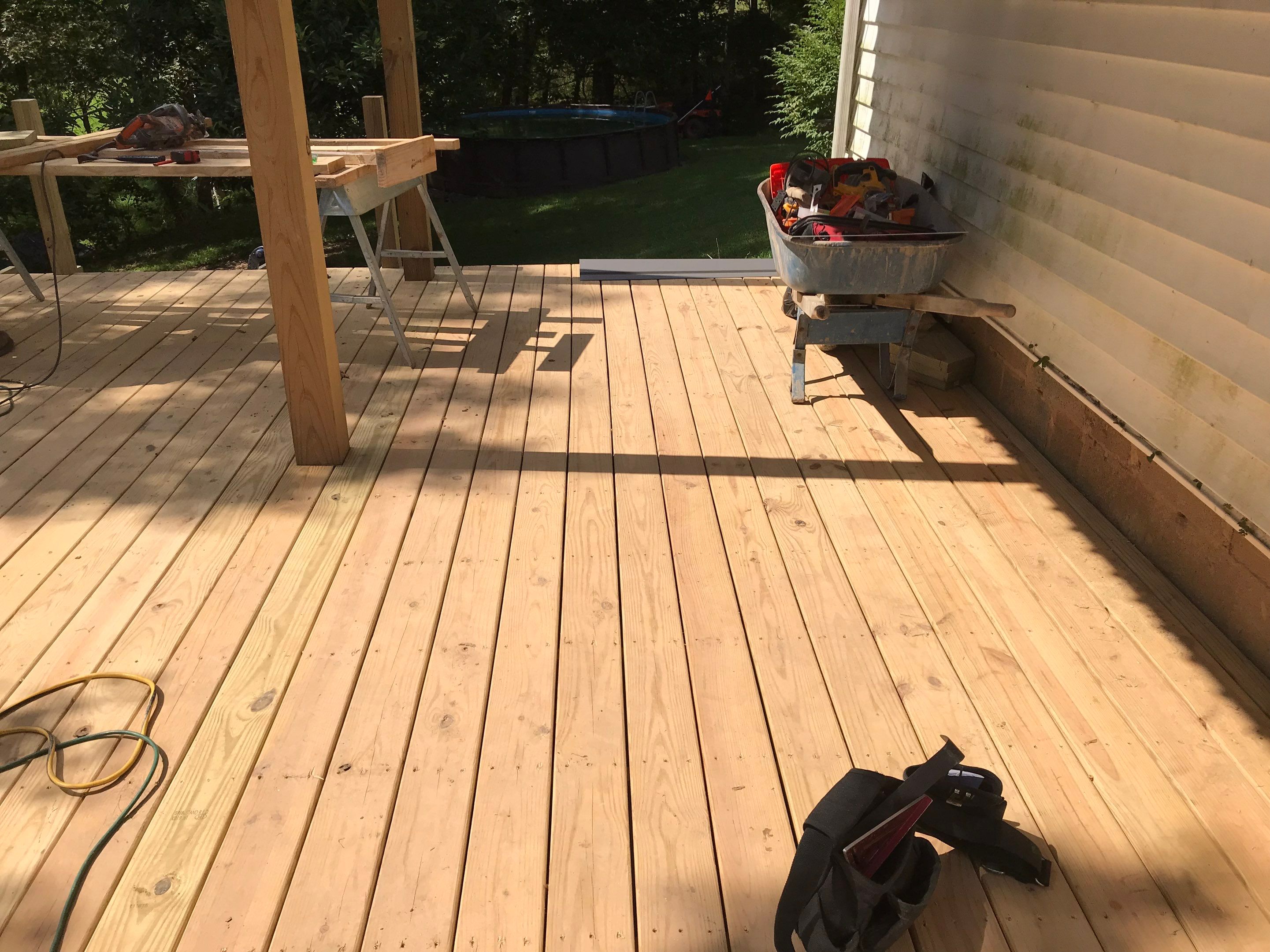 Deck Installation using Pressure Treated Lumber by Secure Construction Company Inc