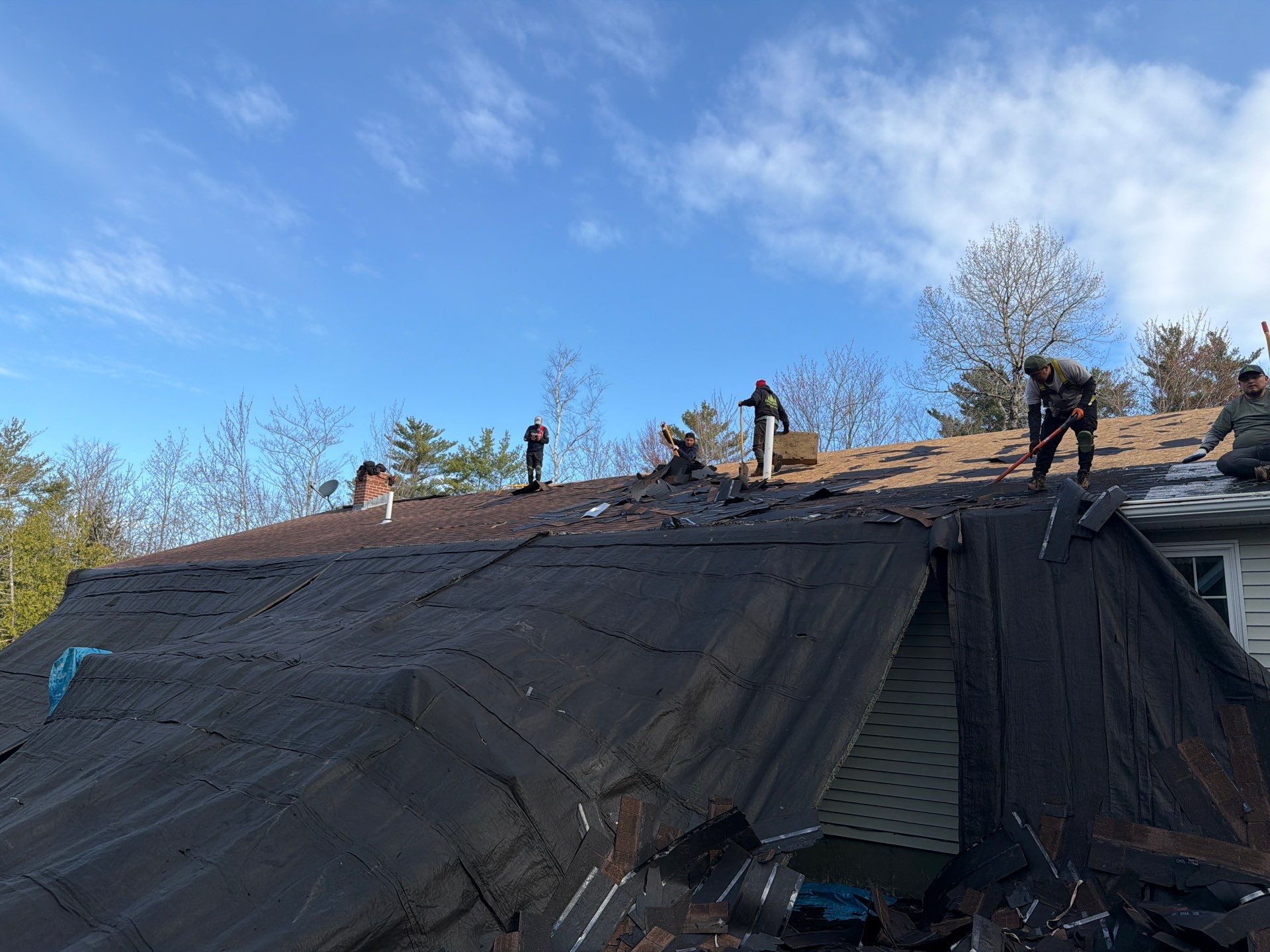 Asphalt Roof Replacement with IKO Cambridge Shingles in Fairfield, ME by Tall pine roofing