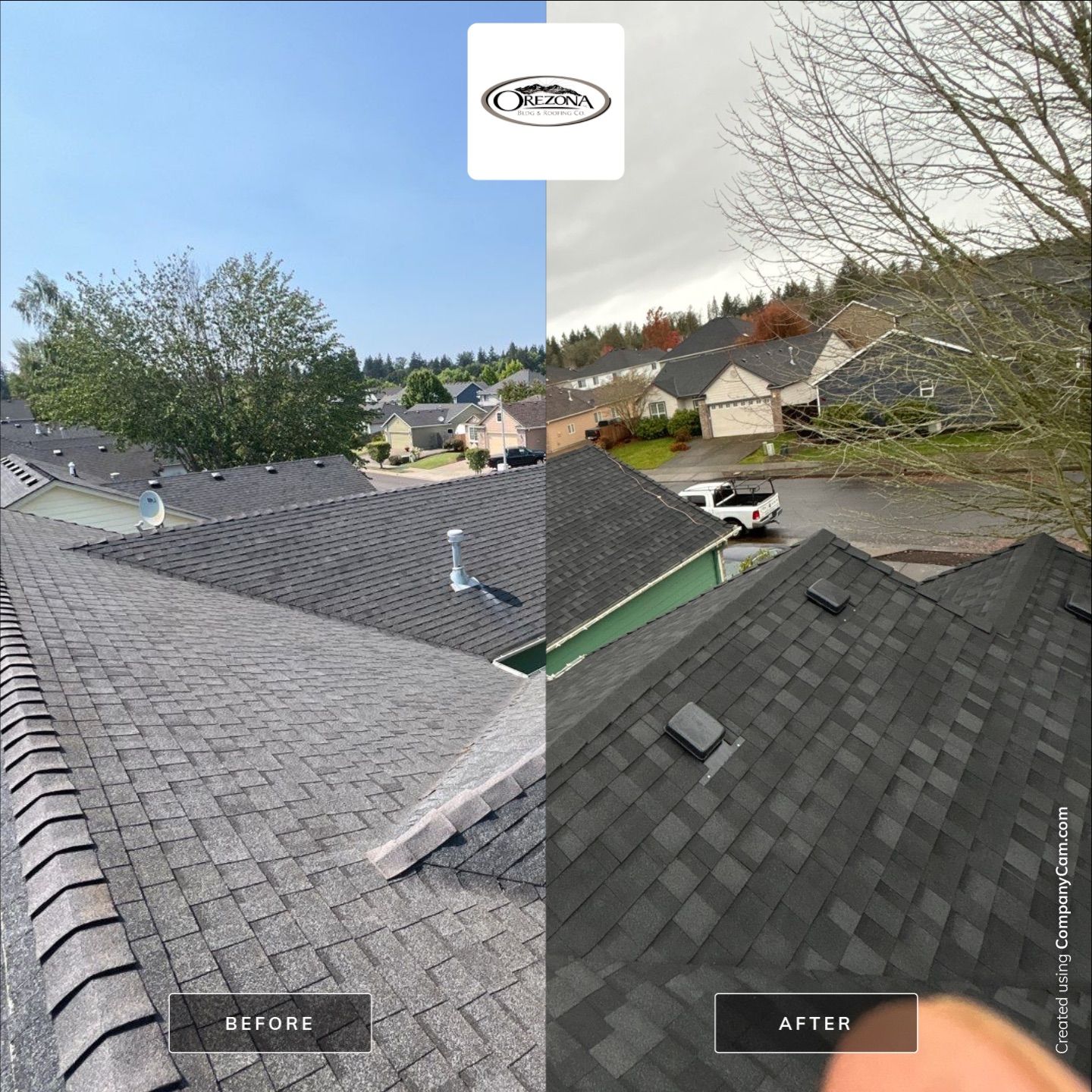 Residential Roofing Installation using IKO Dynasty (Color: Granite Black) by Orezona Building & Roofing Company, Inc.