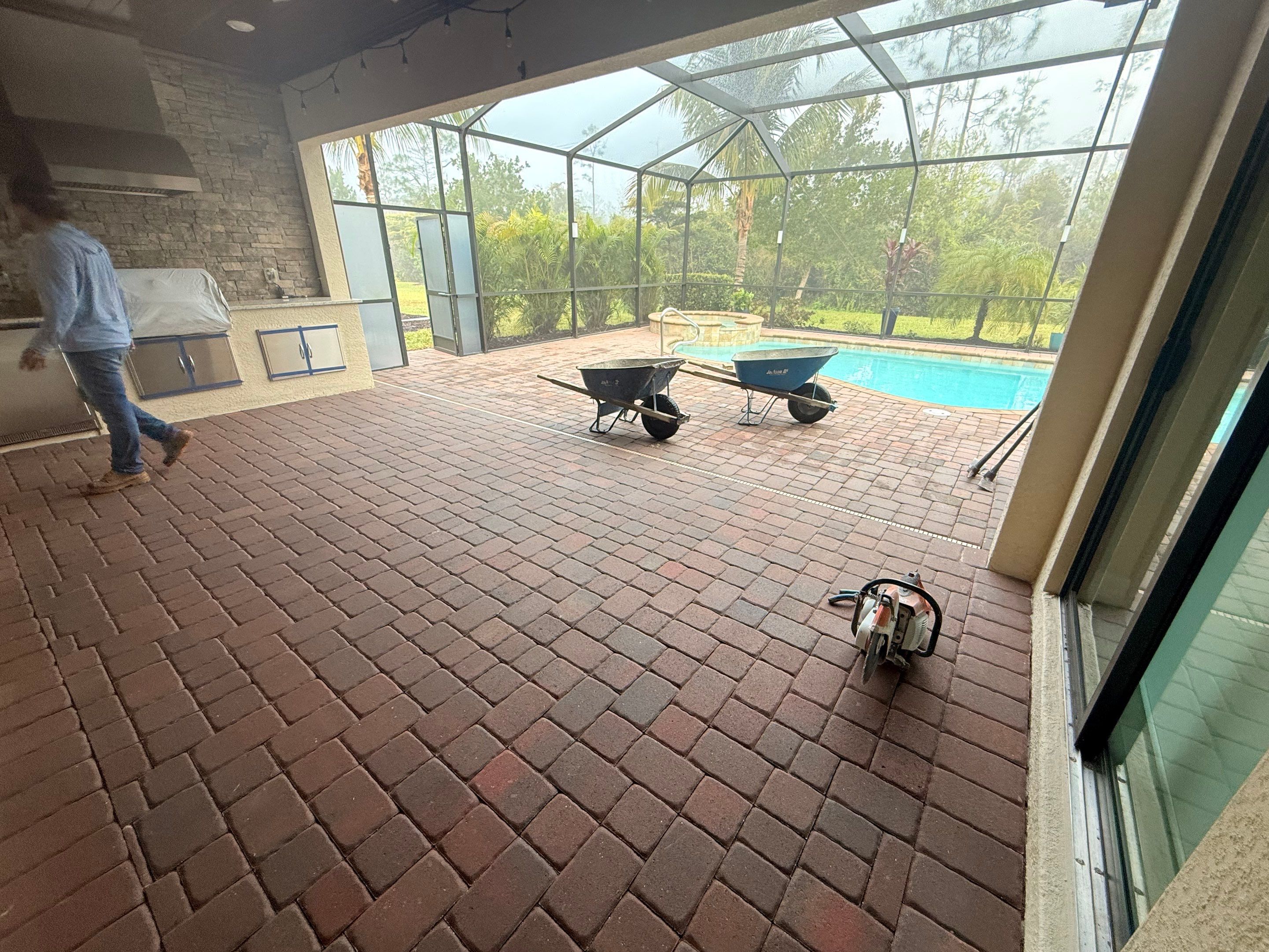 Pool Deck Renovation | Pool Coping & Tile Upgrade | Textured Marble Natural Stone - Bonita National Golf & Country Club by Old Town Pavers Llc