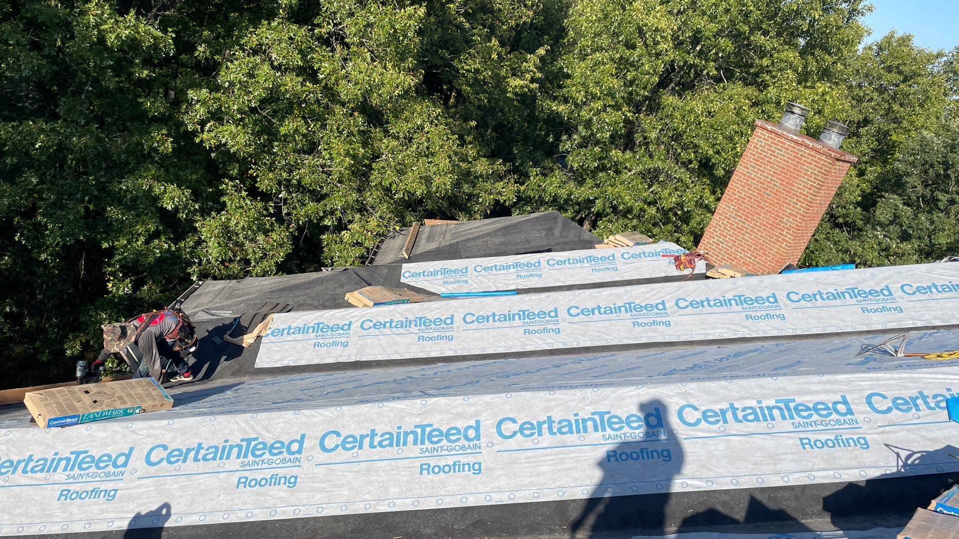 Roof Replacement using CertainTeed Landmark Moire Black by 180 Contractors