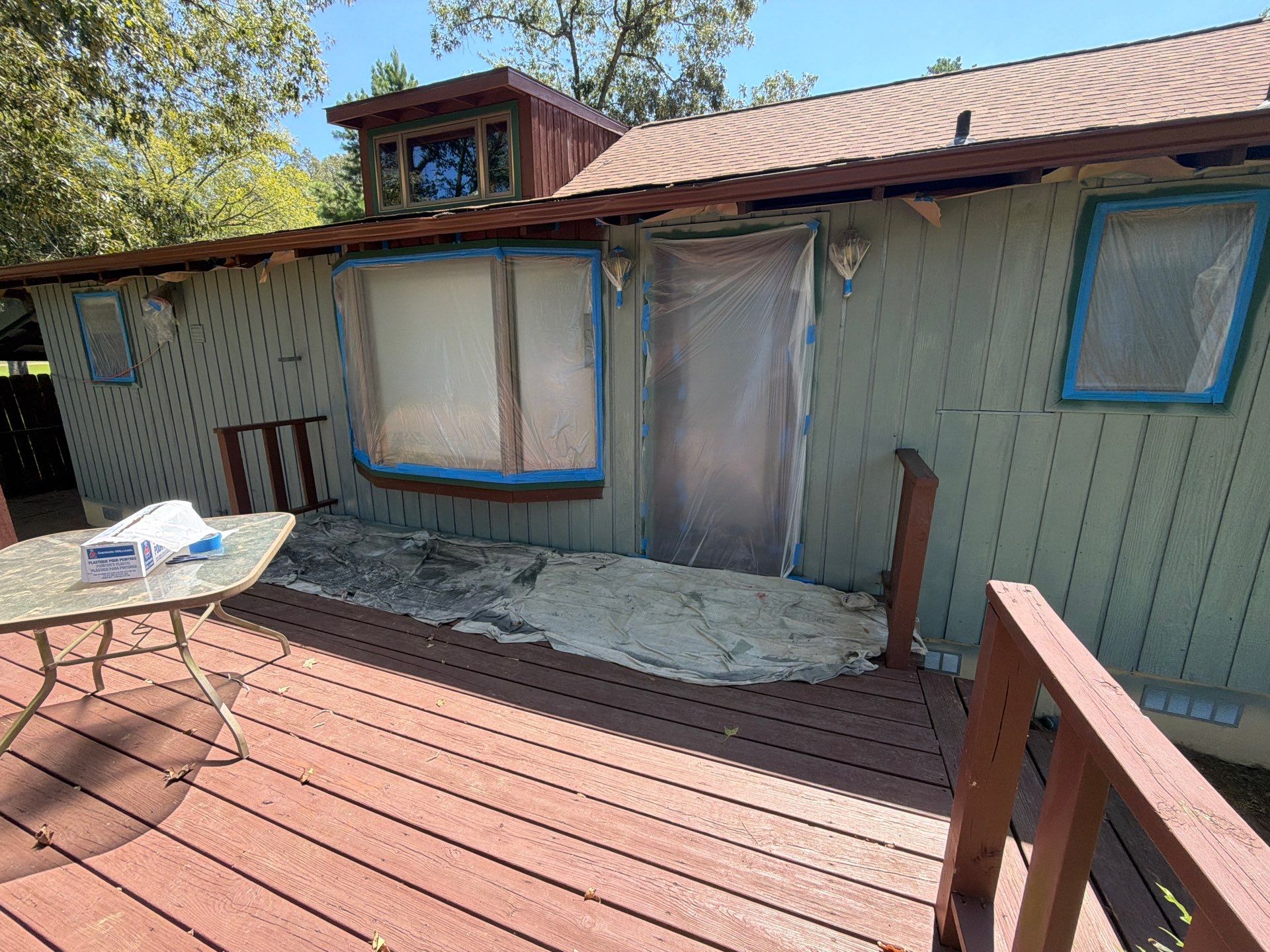 Careful Stain Work & Fresh Color on Unique Property Tyler, TX by Quality Coats Painting