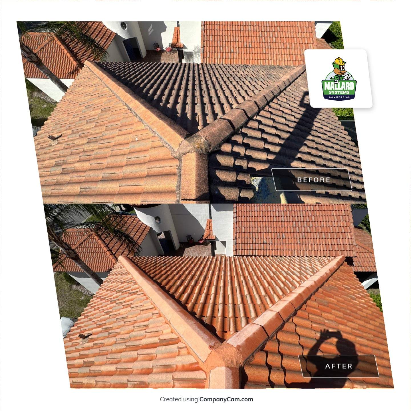 Barrel Tile Roof Cleaning by Mallard Systems