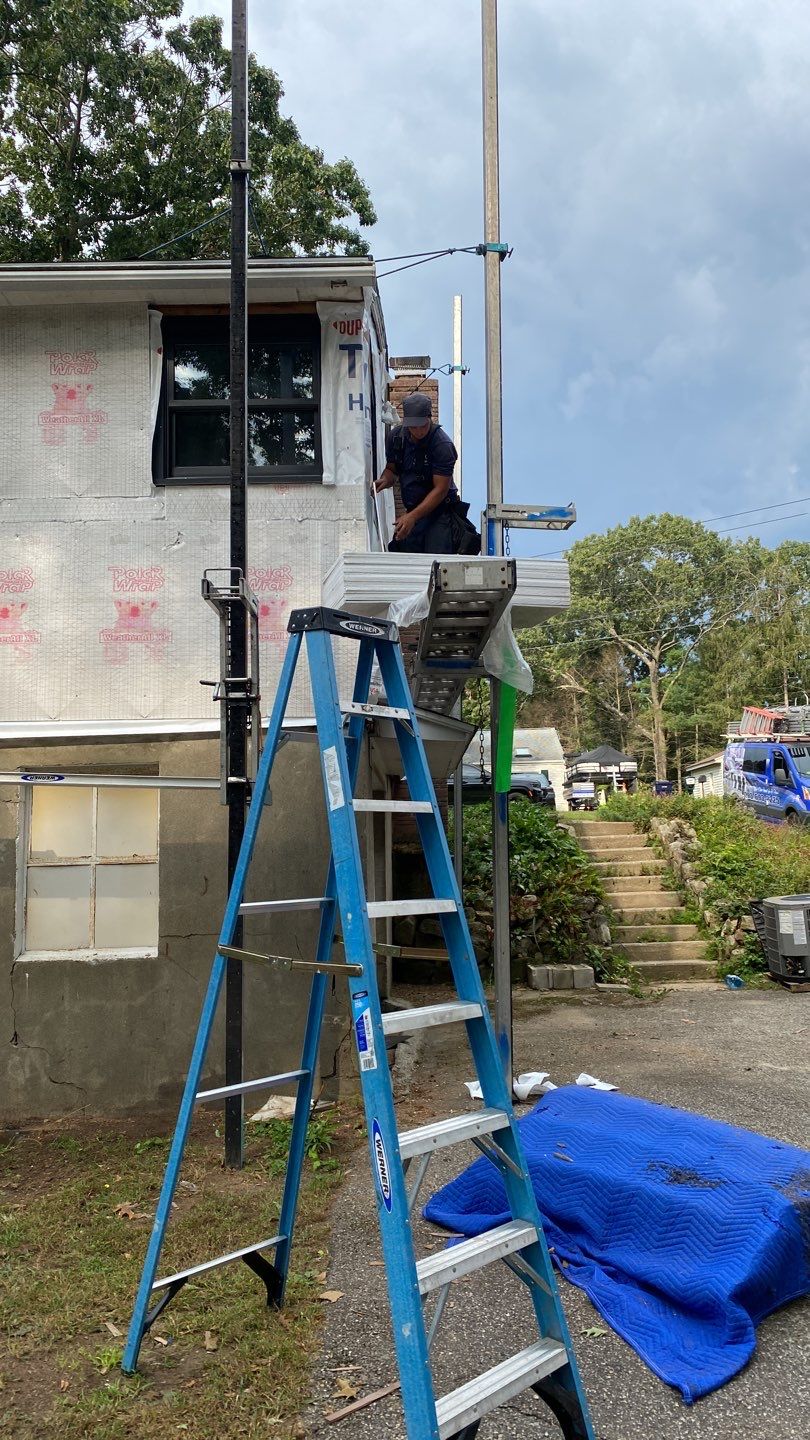 Siding Installation using Certainteed monogram charcoal gray Owens Corning Onyx Black by A Plus Exterior