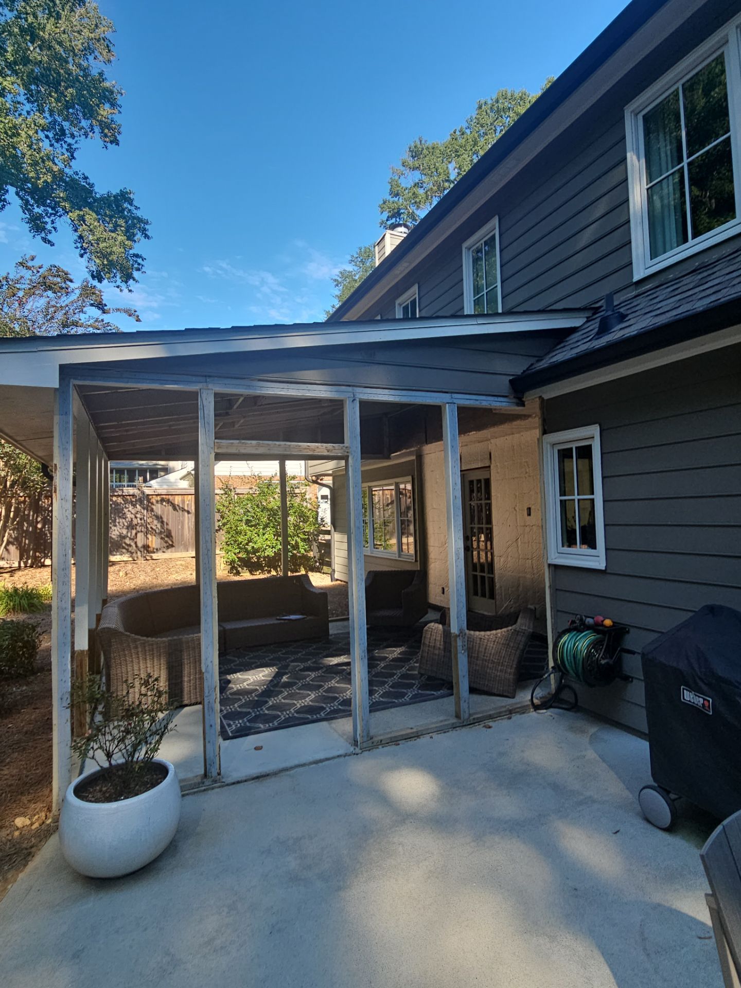 Romabio Brick Lime Wash and Cedar Tongue & Groove Porch Ceiling Installation in Marietta, GA by Nelson Exteriors 