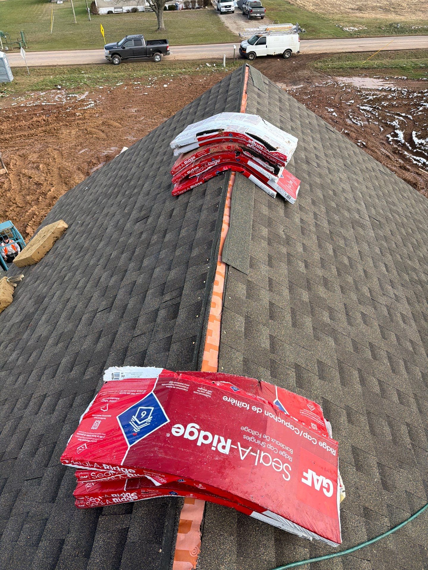 Residential Roofing Installation using GAF Timberline HDZ Weathered Wood by Rainstoppers Roofing