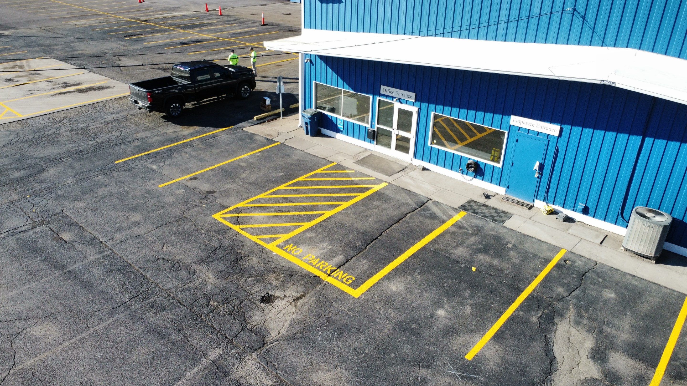 Employee Parking Expansion by G-Force Parking Lot Striping of Pittsburgh