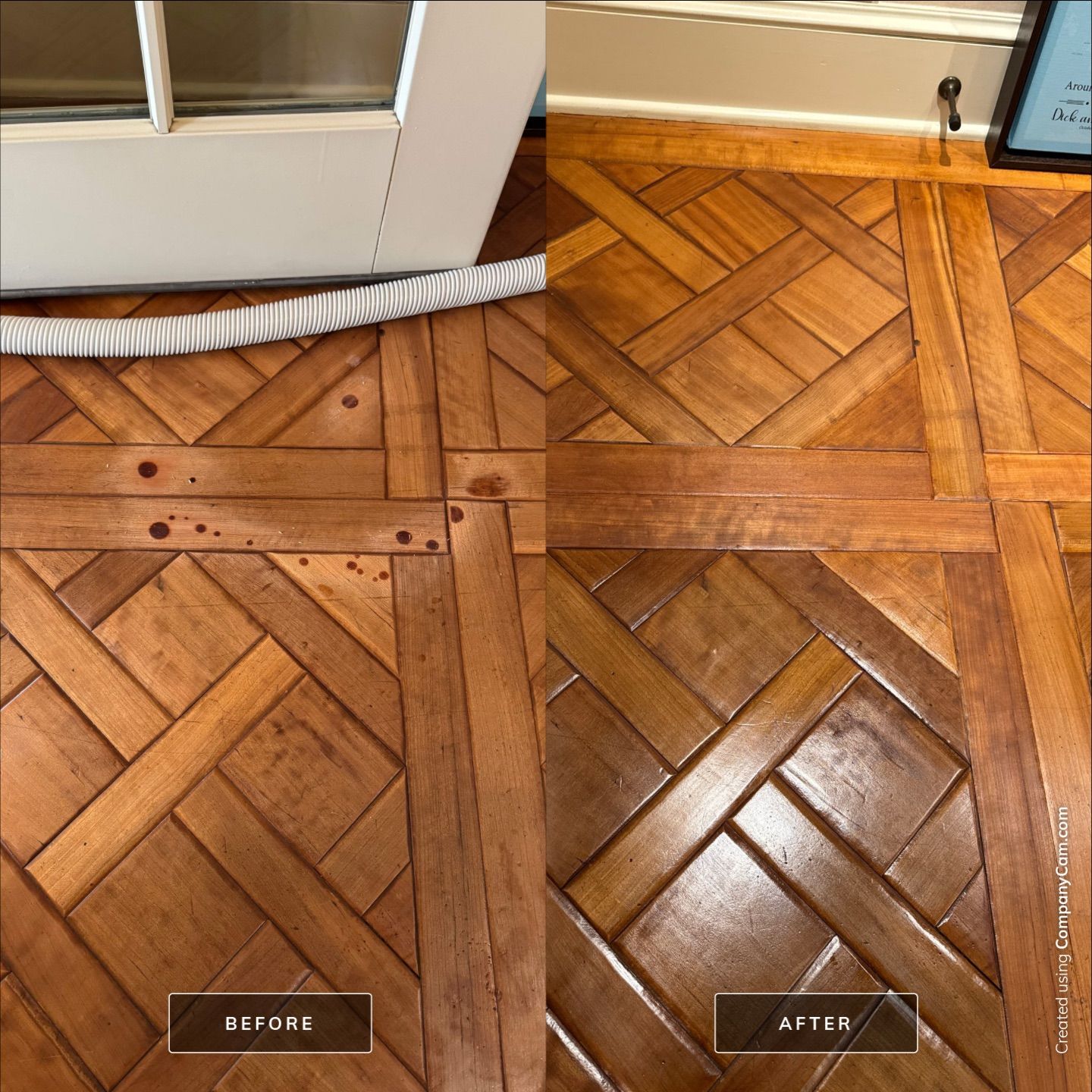 SPILLS HAPPEN! Repair Work to Estate Patterned Hardwood Floors by RTBaldwin Hardwood Floors