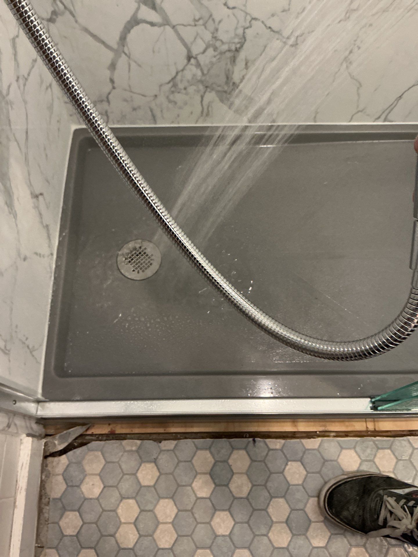 Phase II: Santorini White w/ Concrete Onyx by Rome Bath Remodeling