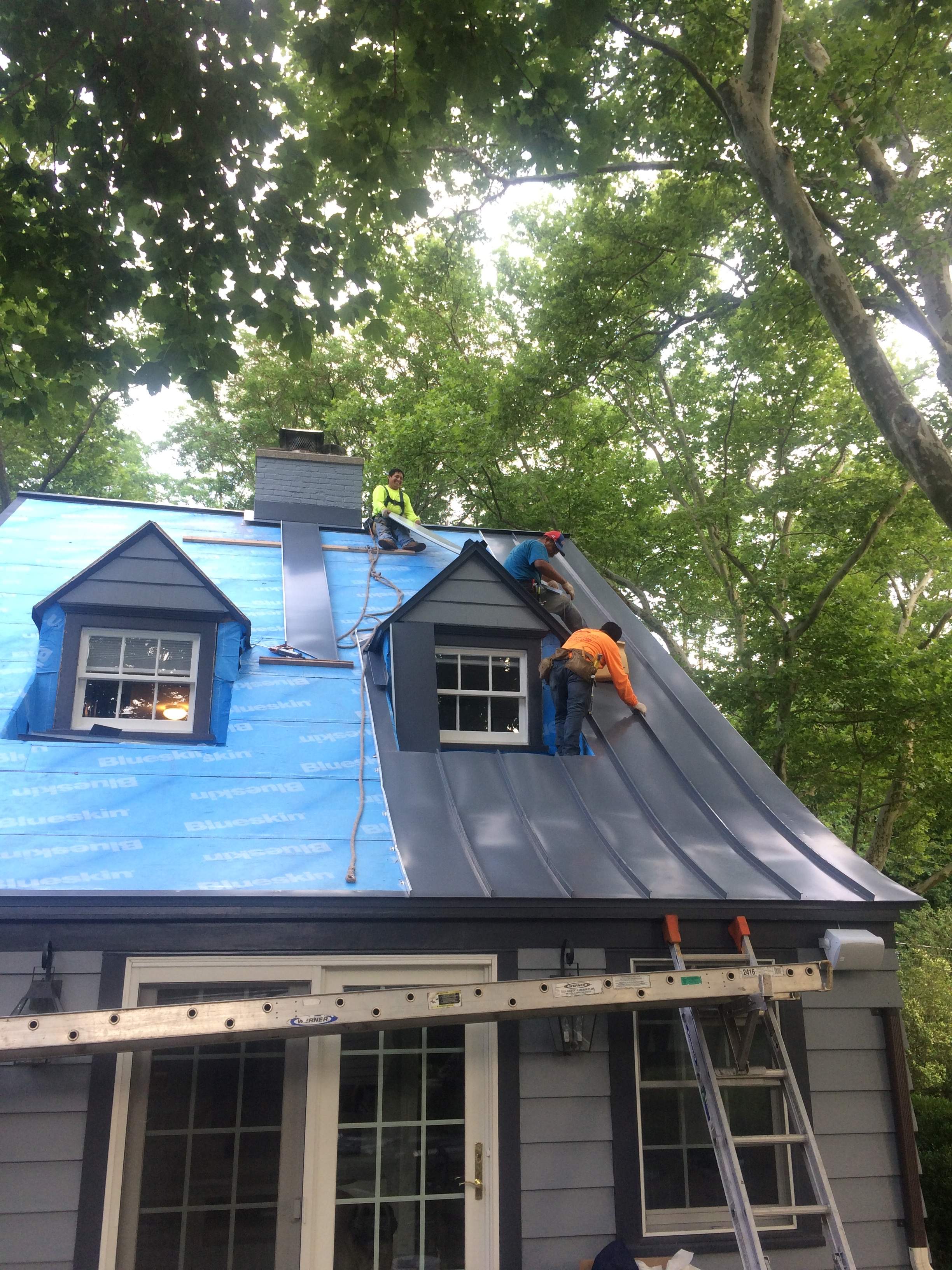 Standing Seam Metal Roof using Aluminum 032GA color Charcoal Grey by CMNG LLC