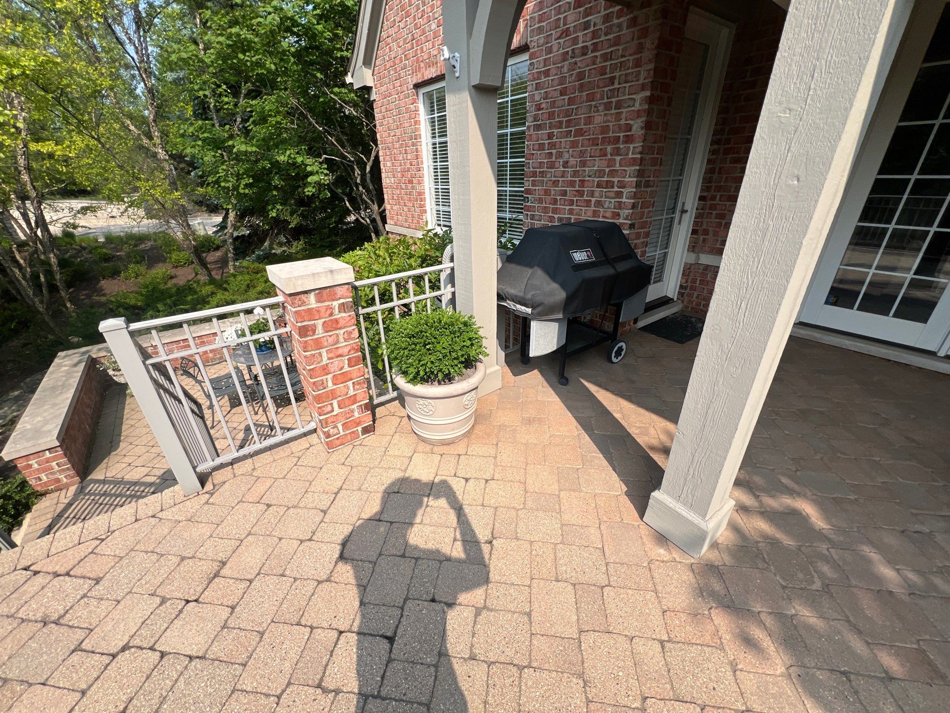 Brick paver cleaning sanding and sealing by Northern Power Washing LLC.