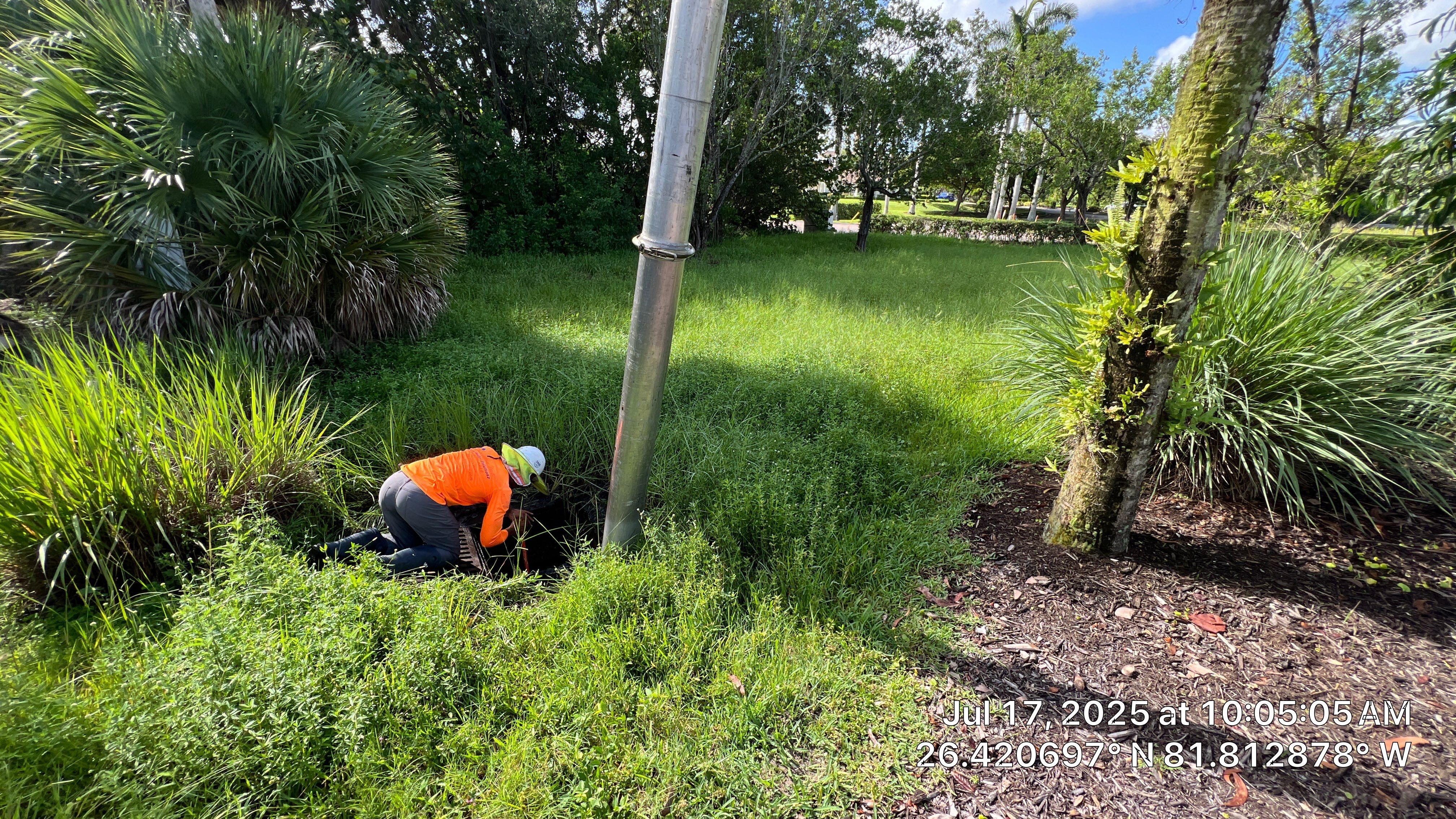 Catch Basin Cleaning with 1 Tom Plumber in Estero by APS Power & Water