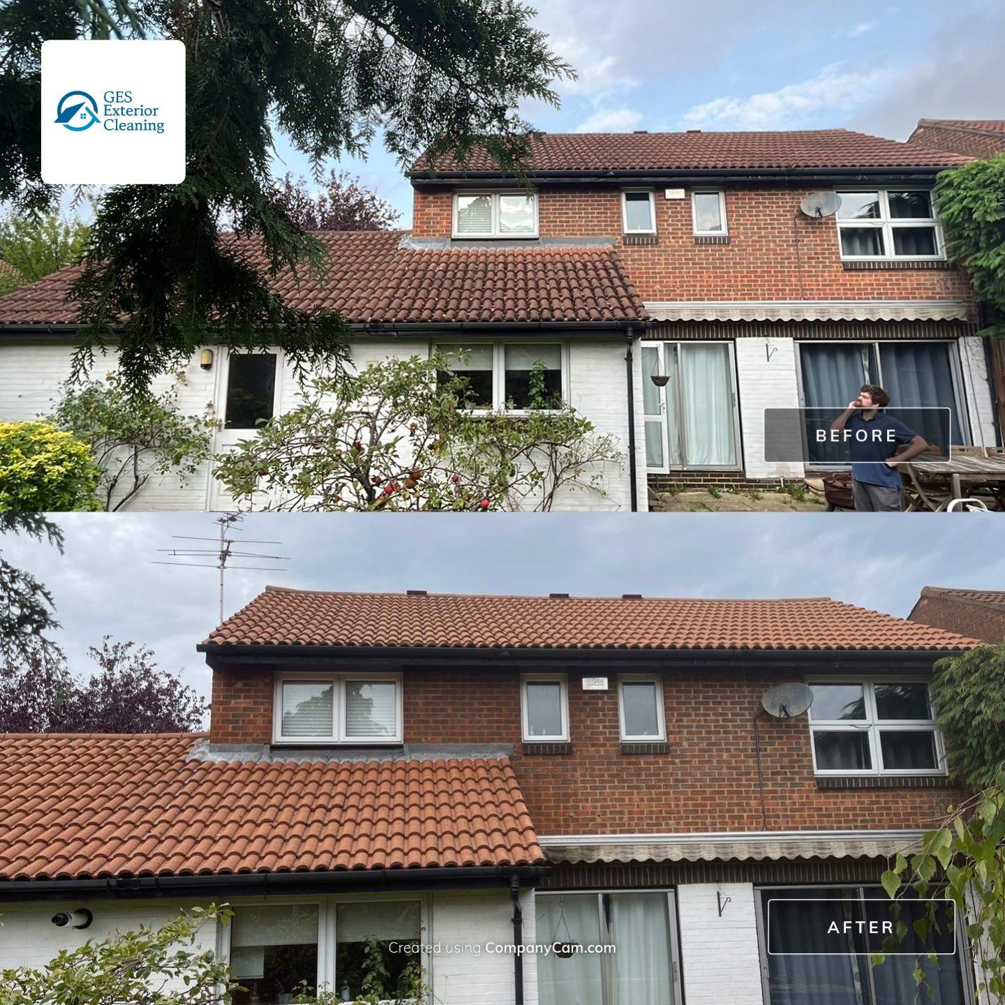 Exterior Clean - Roof - Patio - Driveway using Honda 15lpm Low Pressure Washing Machine by Ges Exterior Cleaning ltd