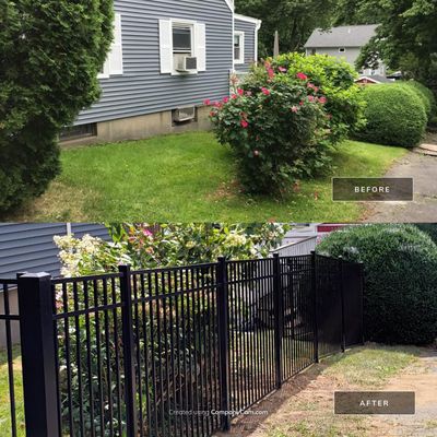 Black Aluminum Fence with matching Gate