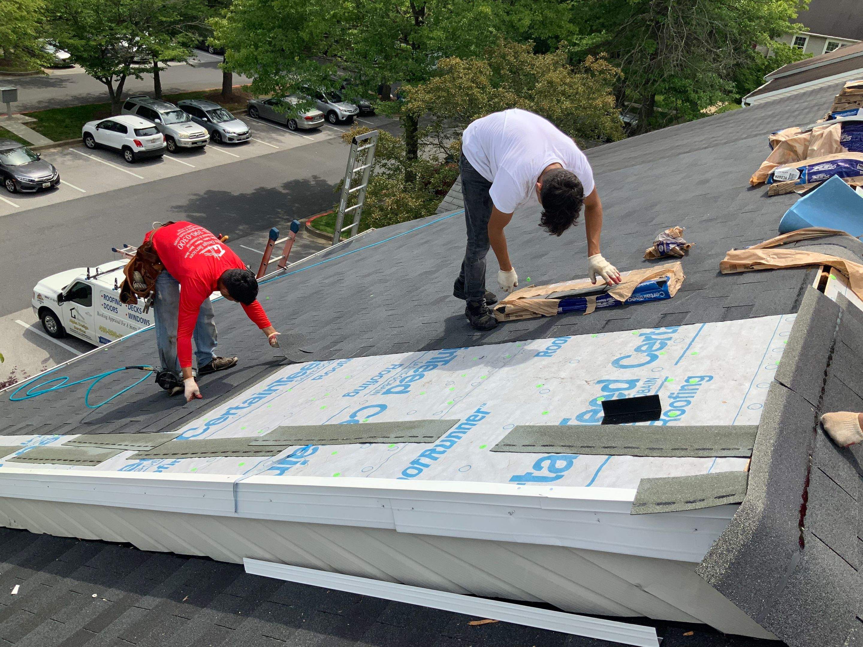 Residential Roofing Installation using XT-25 Color Moire Black by Alpha Design Services