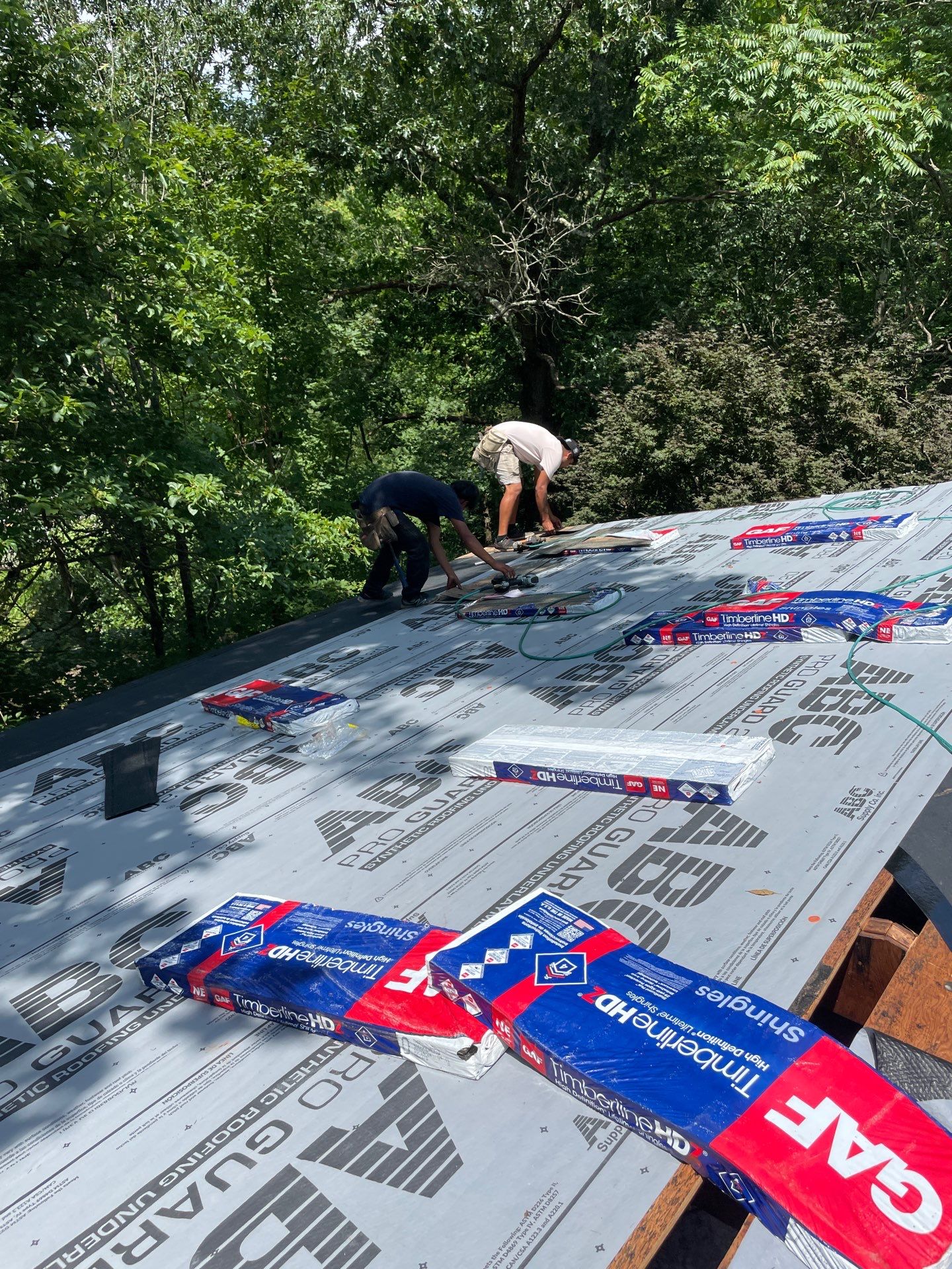 Residential Roofing Installation using GAF Timberline HDZ Shakewood by Rainstoppers Roofing