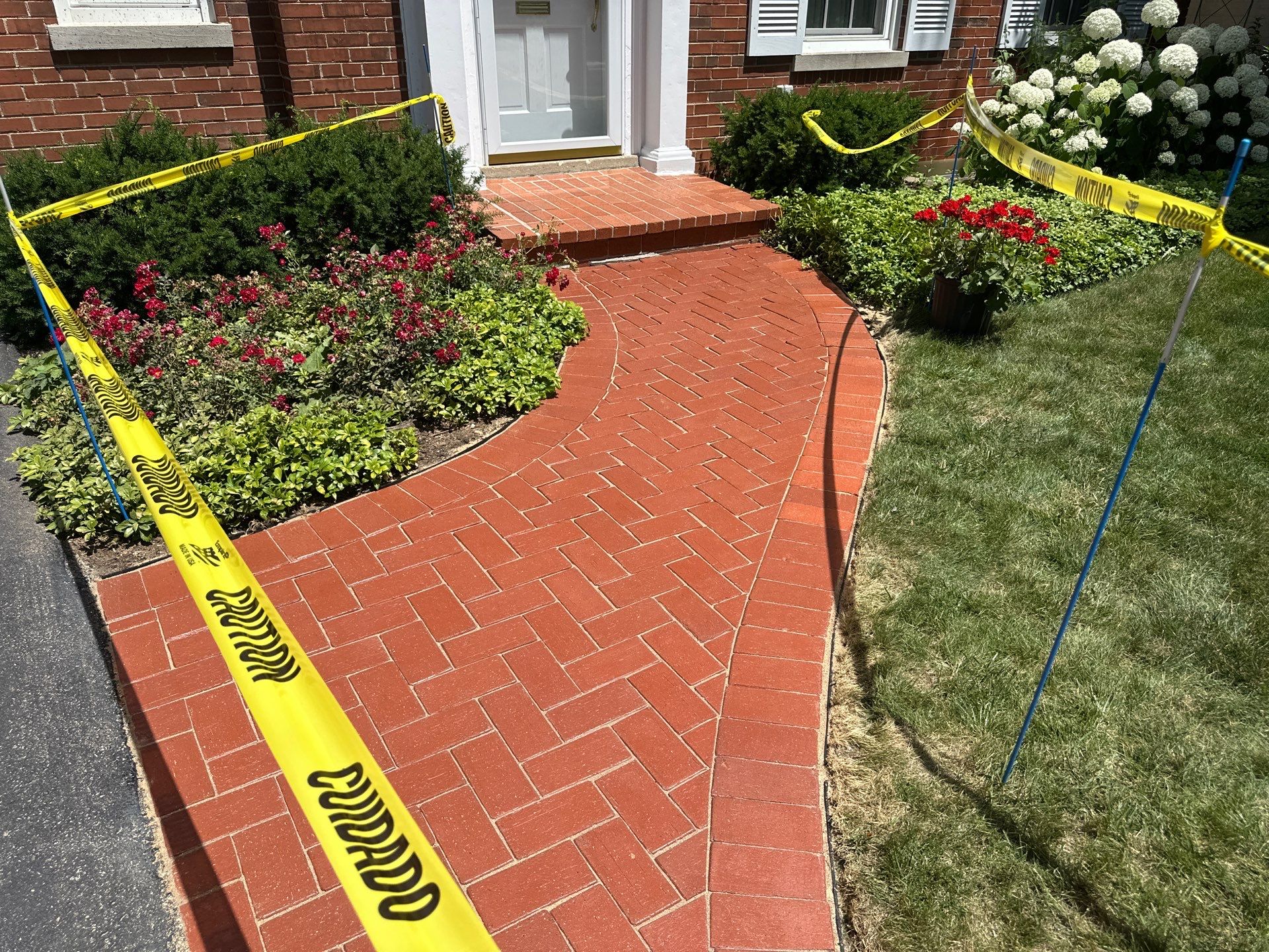Brick Paver cleaning, sanding, seal by Northern Power Washing LLC.