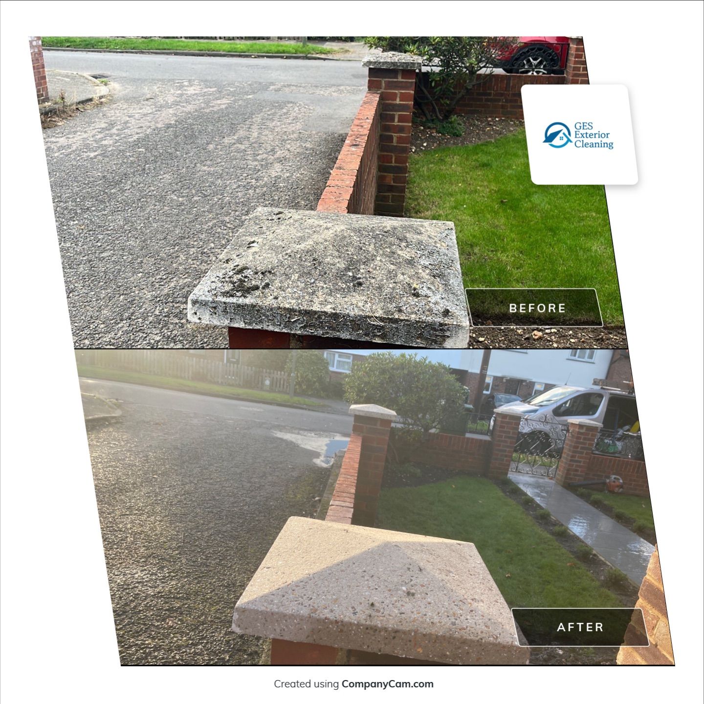 Roof Clean and Coping Stones using Honda 15lpm Low Pressure Washing Machine by Ges Exterior Cleaning ltd