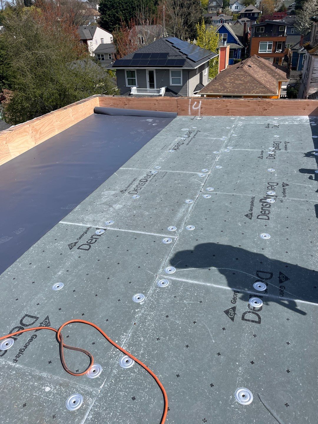 Rooftop Deck using IPE and PVC in Seattle by RoofSmart