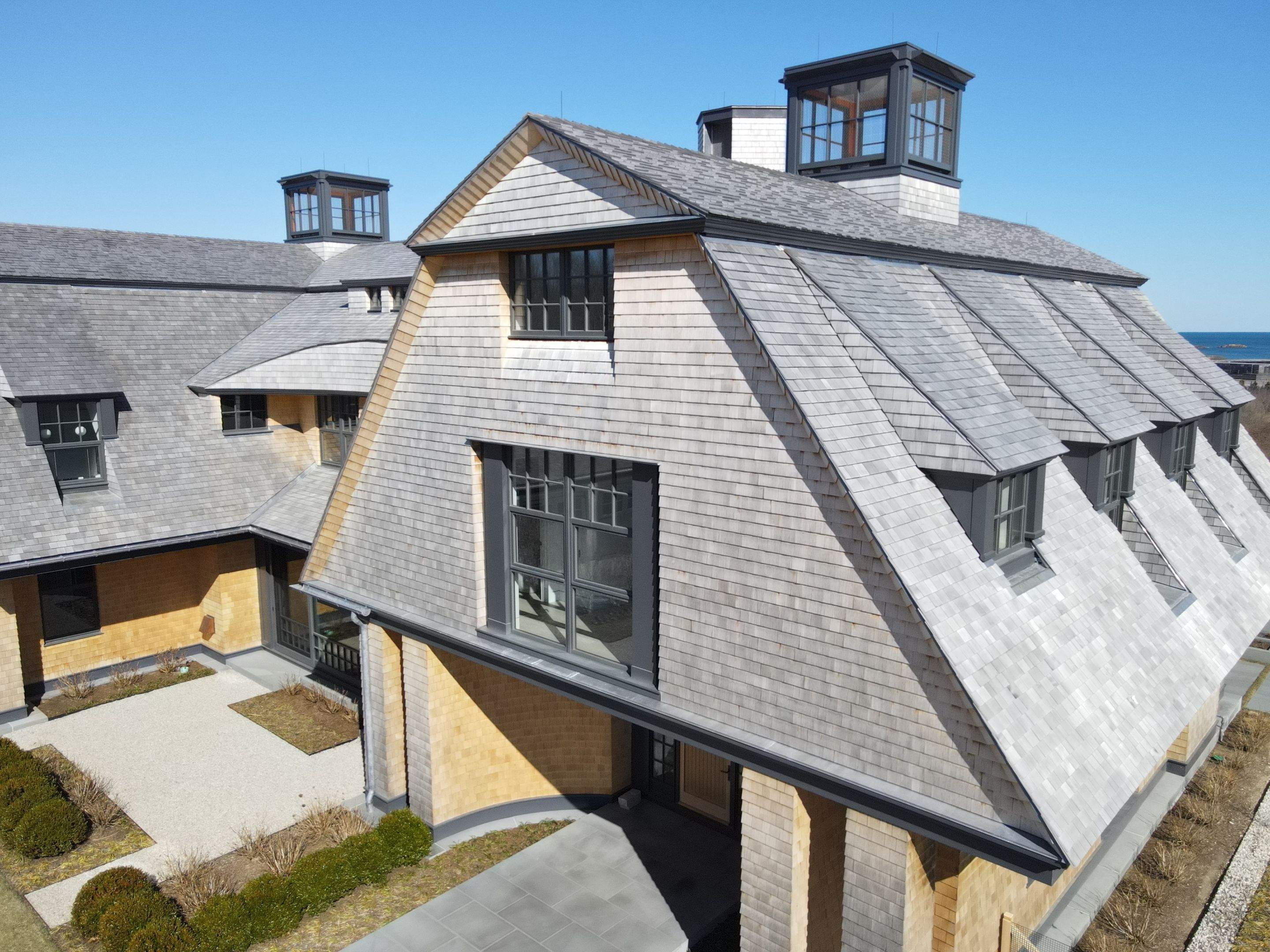 Narragansett,RI New Construction · Cedar Roof · Cedar Siding by Rinaldi Roofing 
