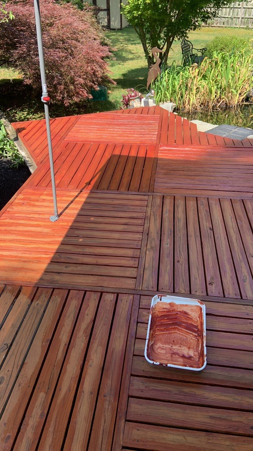 Deck Refinishing Using Powerwasher by A1 NERDY HOMES LLC