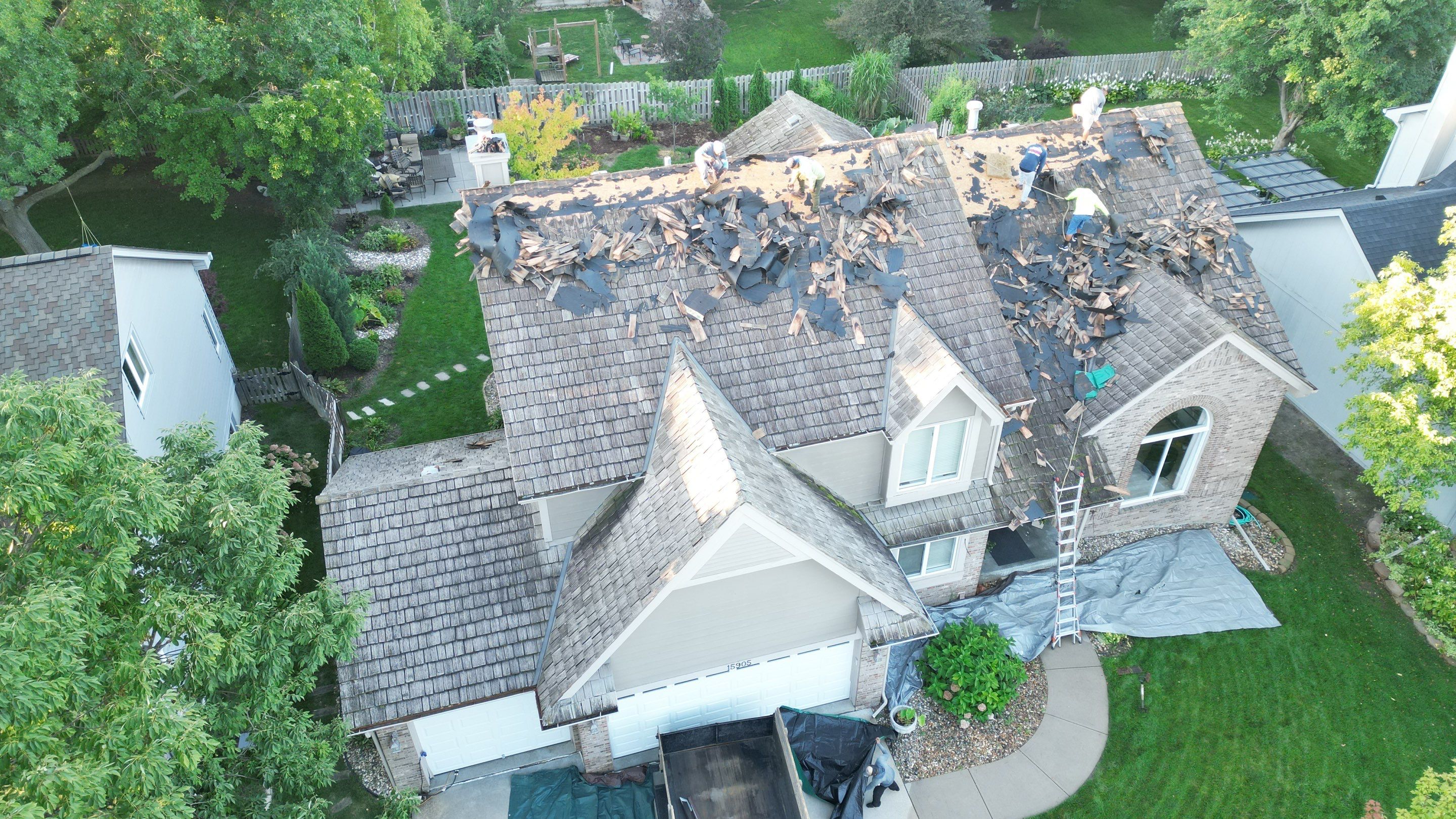 Residential Roofing Installation using IKO ArmourShake in Chalet Wood by Lightning Exteriors