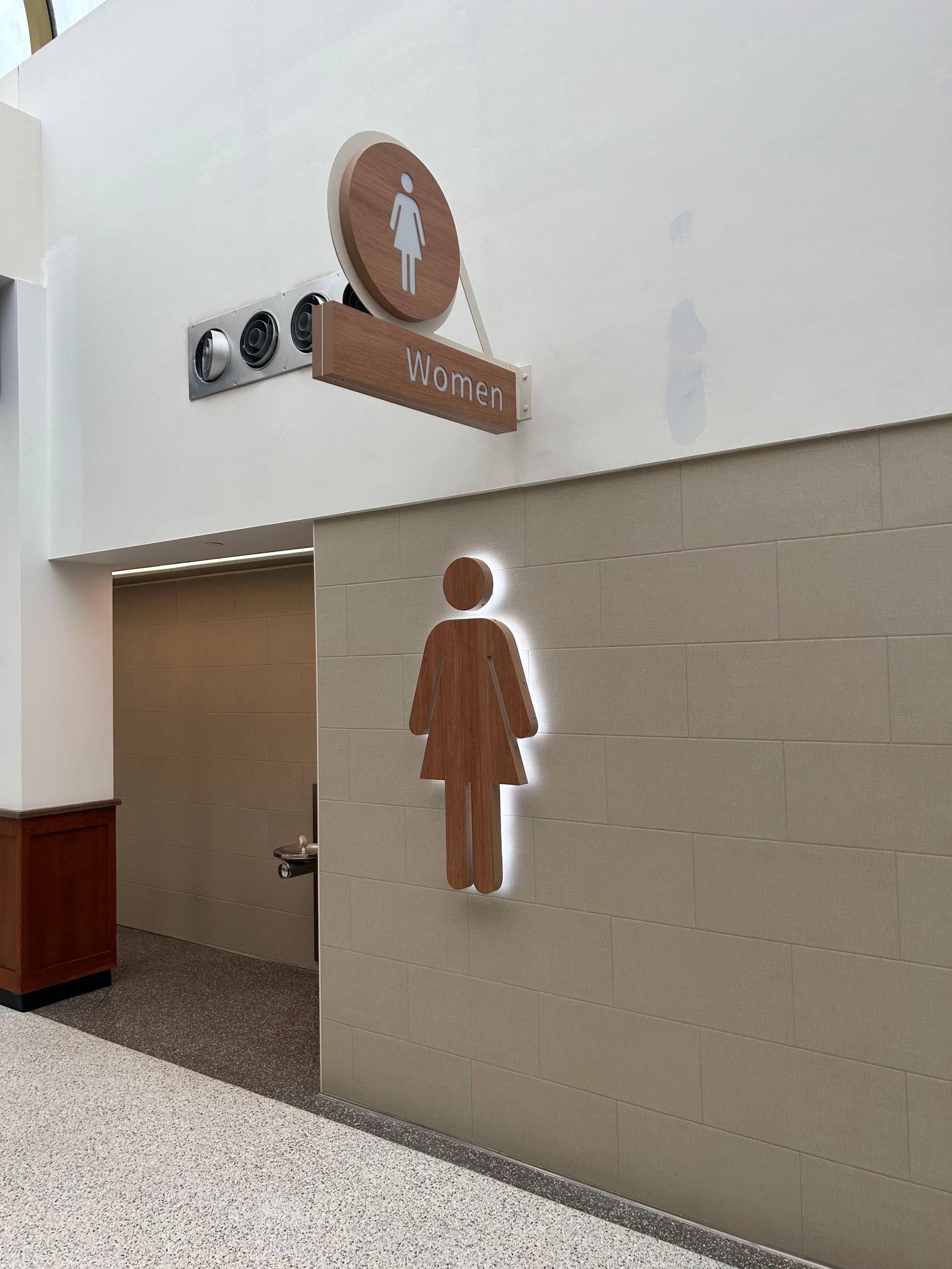 South Bend Airport Interior Wayfinding and Backlit Signage Installation by Hayes Design co