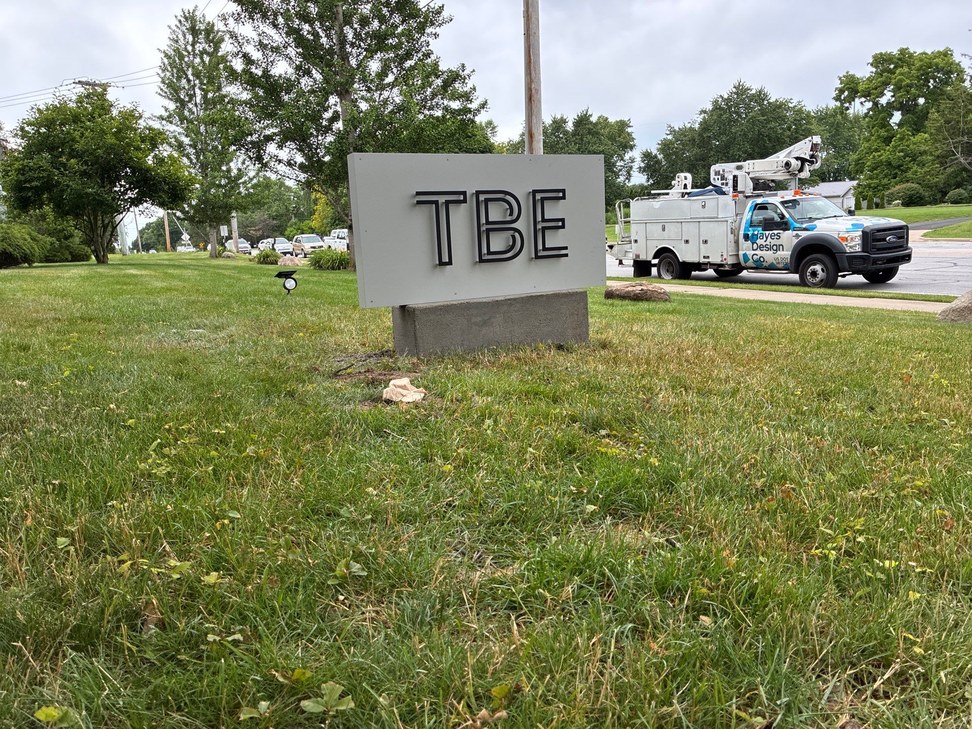 Custom Monument Signage and Concrete Foundation Installation in Granger by Hayes Design co