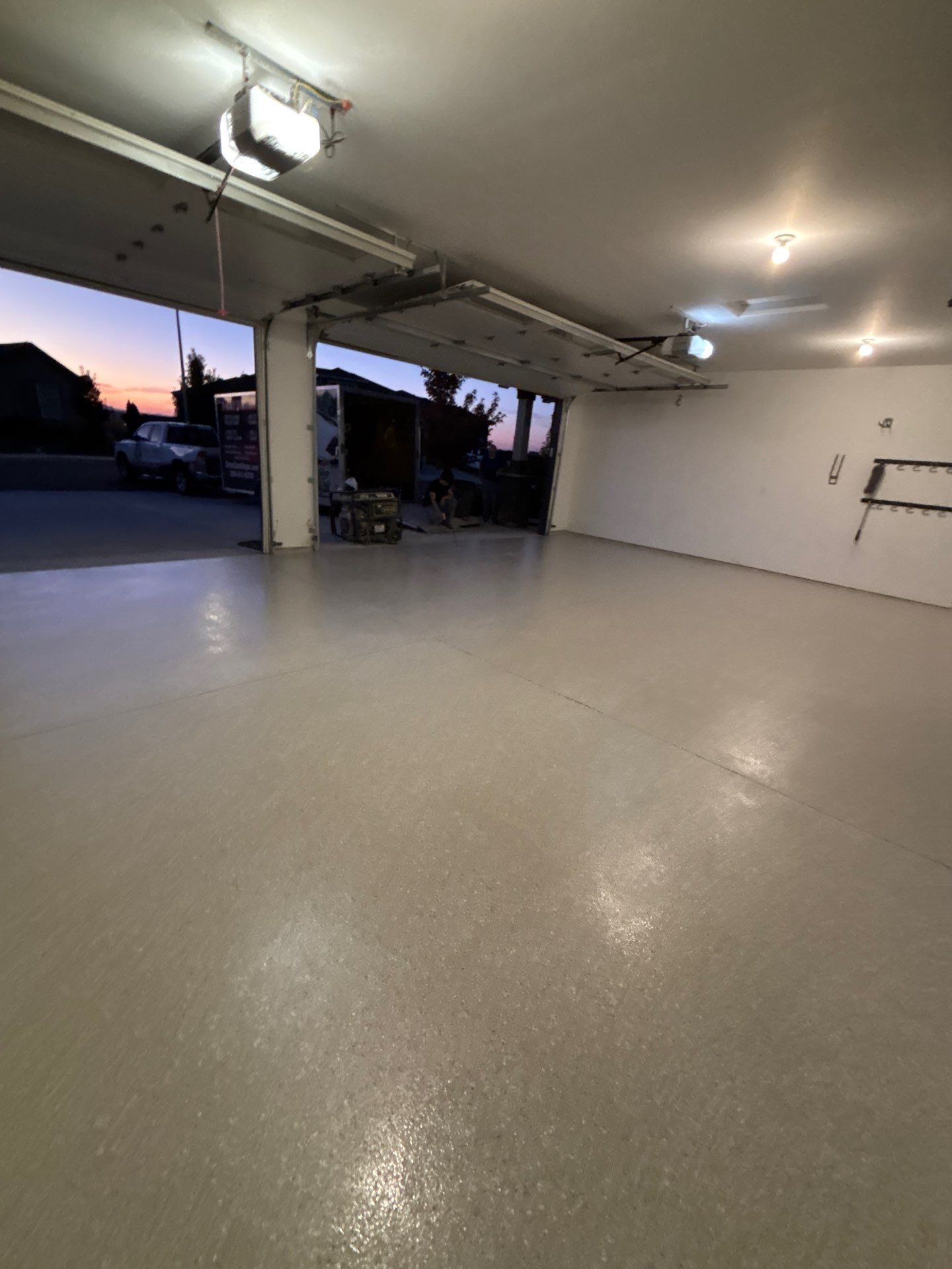 Garage Transformation using Limestone Hybrid by Croc Coatings, LLC