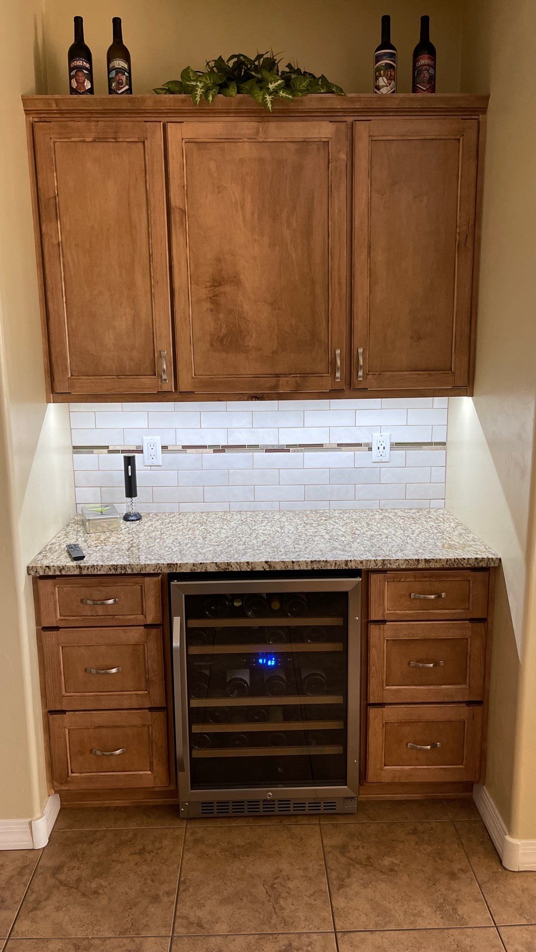 Harmony Kitchen Backsplash & Custom Coffee & Wine Bar by Workman Company LLC