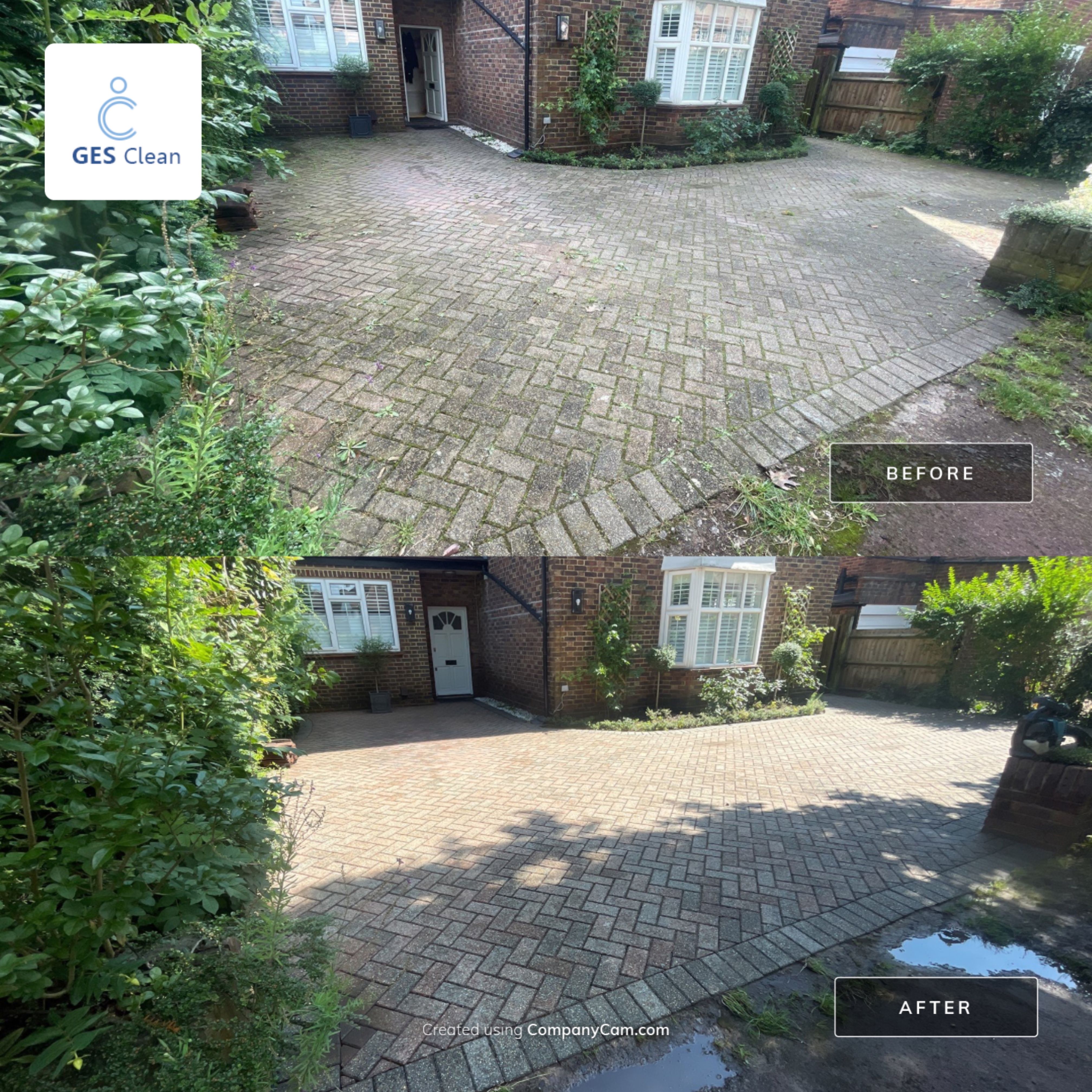 Driveway And Patio Clean using honda 21 ltr/min by Ges Exterior Cleaning ltd