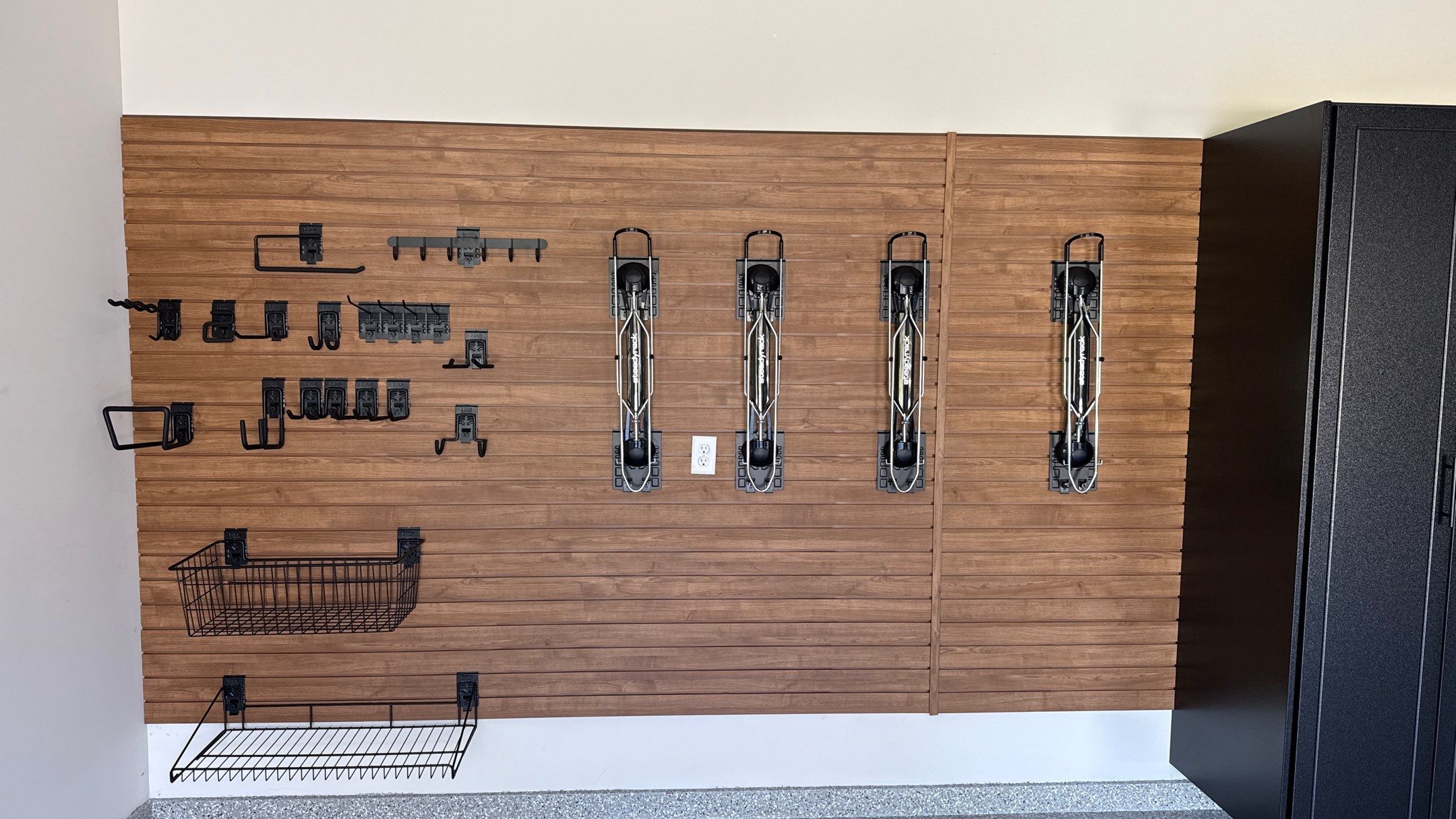 Check Out this beautiful Storage Addition With Western Cedar Slatwall  by Banner Garage