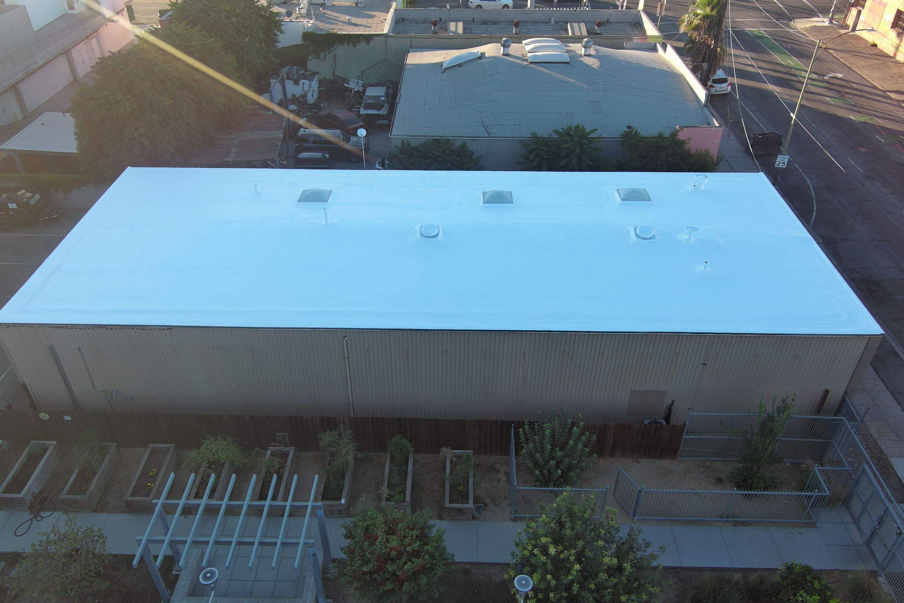 Foam Refurbish using Conklin Benchmark/PUMA XL coatings and spray foam by Straight Edge Roofing Inc