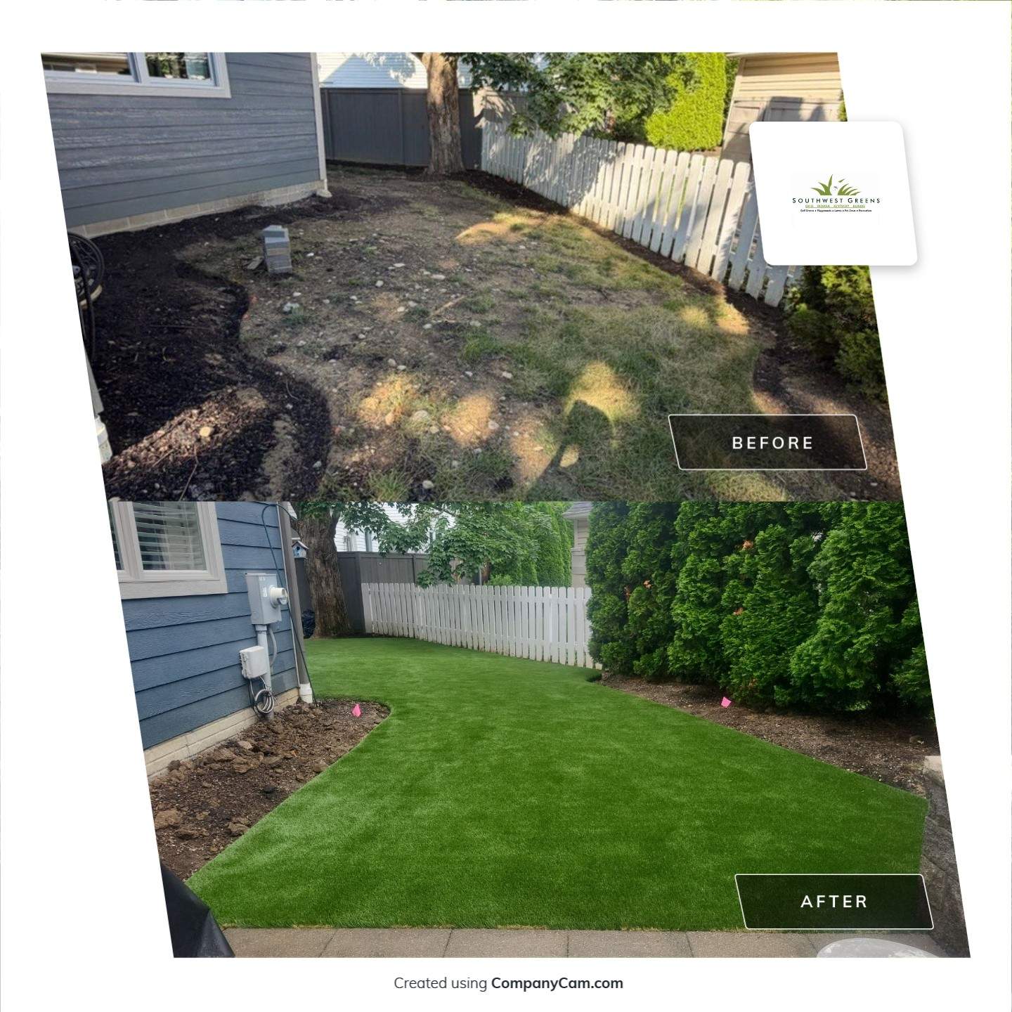 Custom Synthetic Lawn and Putting Green Installation in Upper Arlington by Southwest Greens Midwest