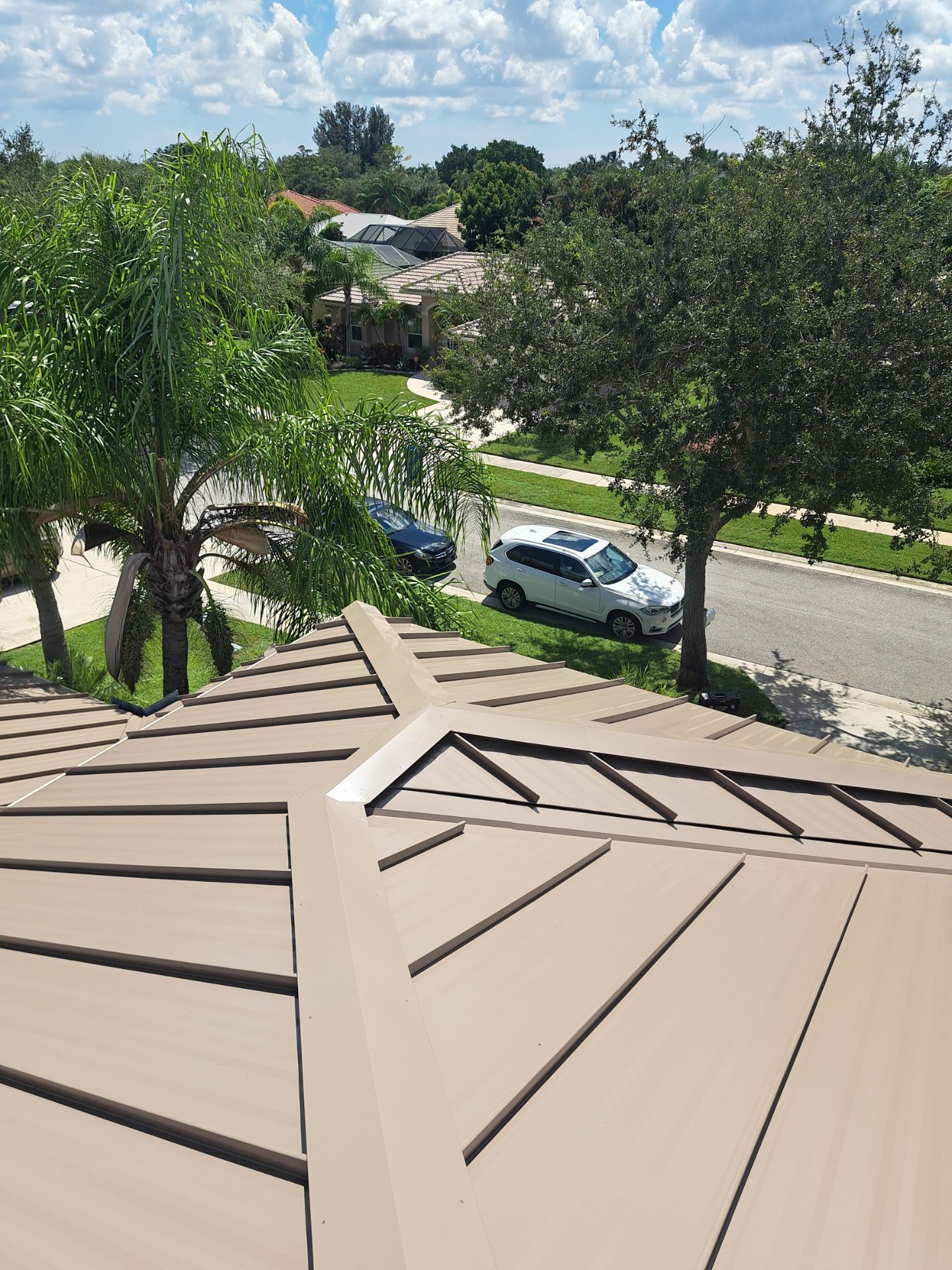 24ga 1.5" Mechanical Seam Buckskin  by Total Roofing System The Metal Roof Experts