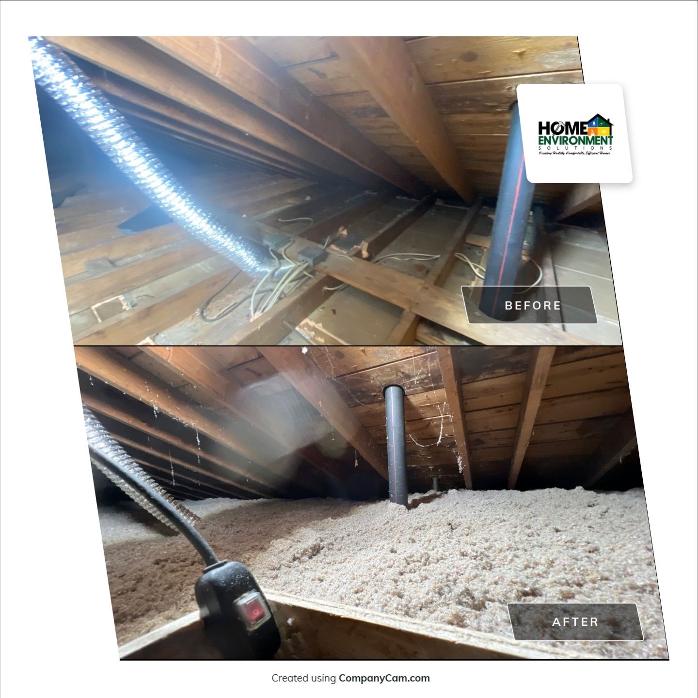 Attic insulation upgrade for new furnace in Bridgeville, PA 15017 by Home Environment Solutions