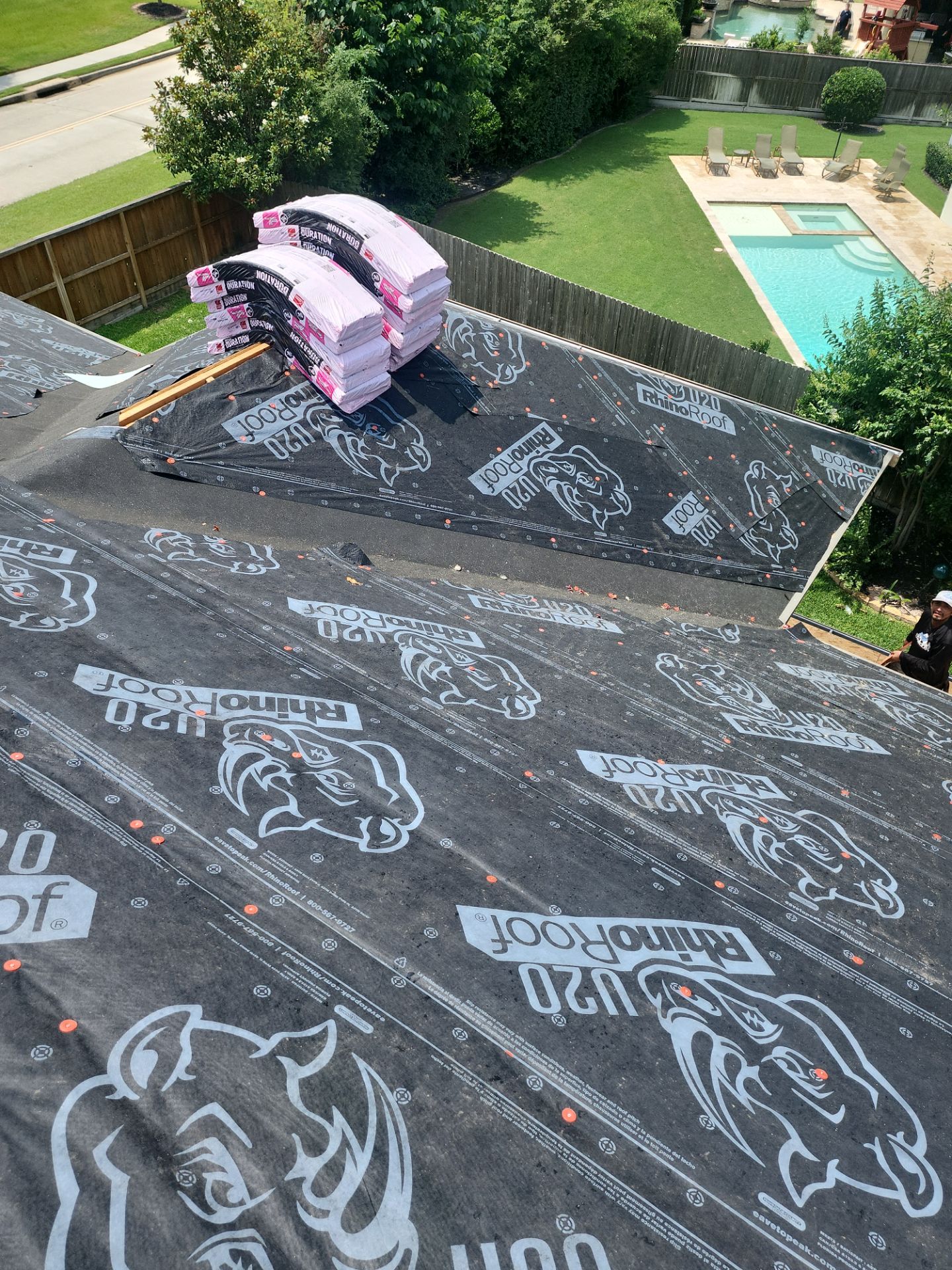 Residential Roofing Installation using Owen's Corning Duration (Lifetime) Shingles by Roof Repair Company