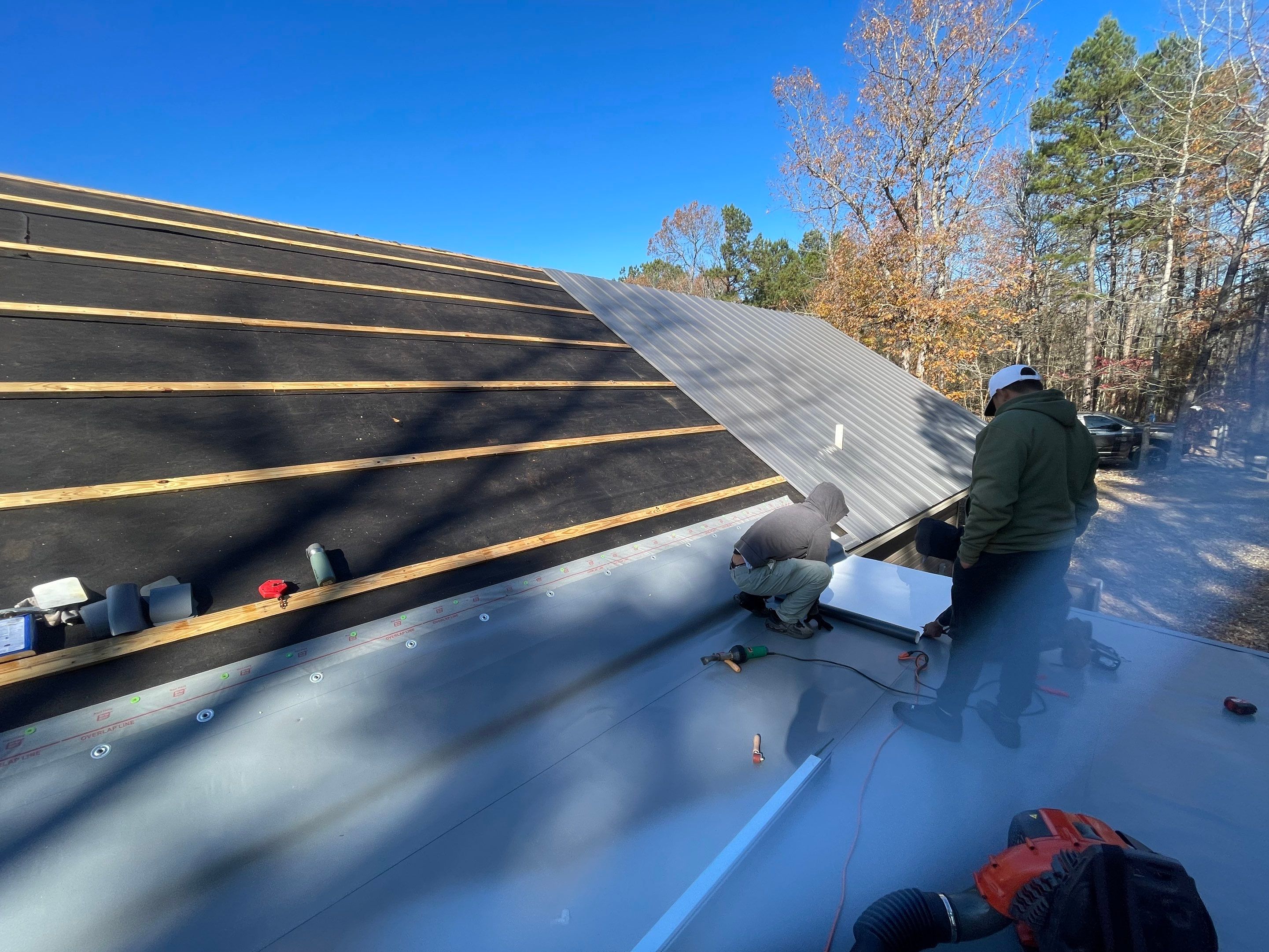 Residential Metal Roof Replacement using Reed's Metals: 26 GA. Standing Seam: Charcoal Grey by Hostetler Roofing